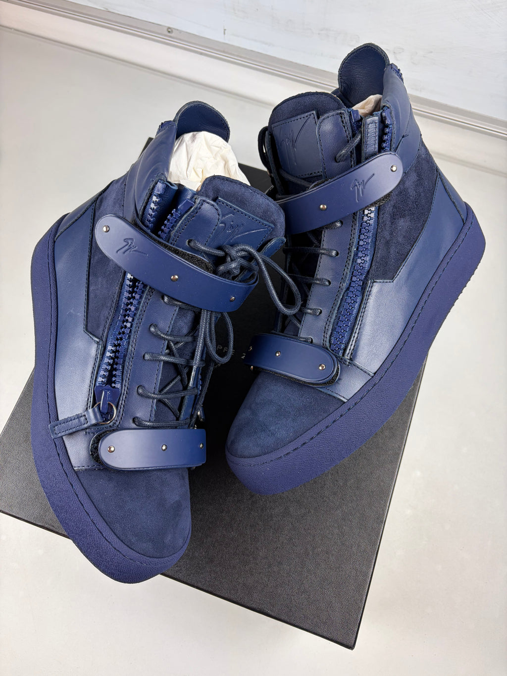 Giuseppe Zanotti COBY MATT high tops - eu 41 / us 8 / uk 7.5 - blue - brand new