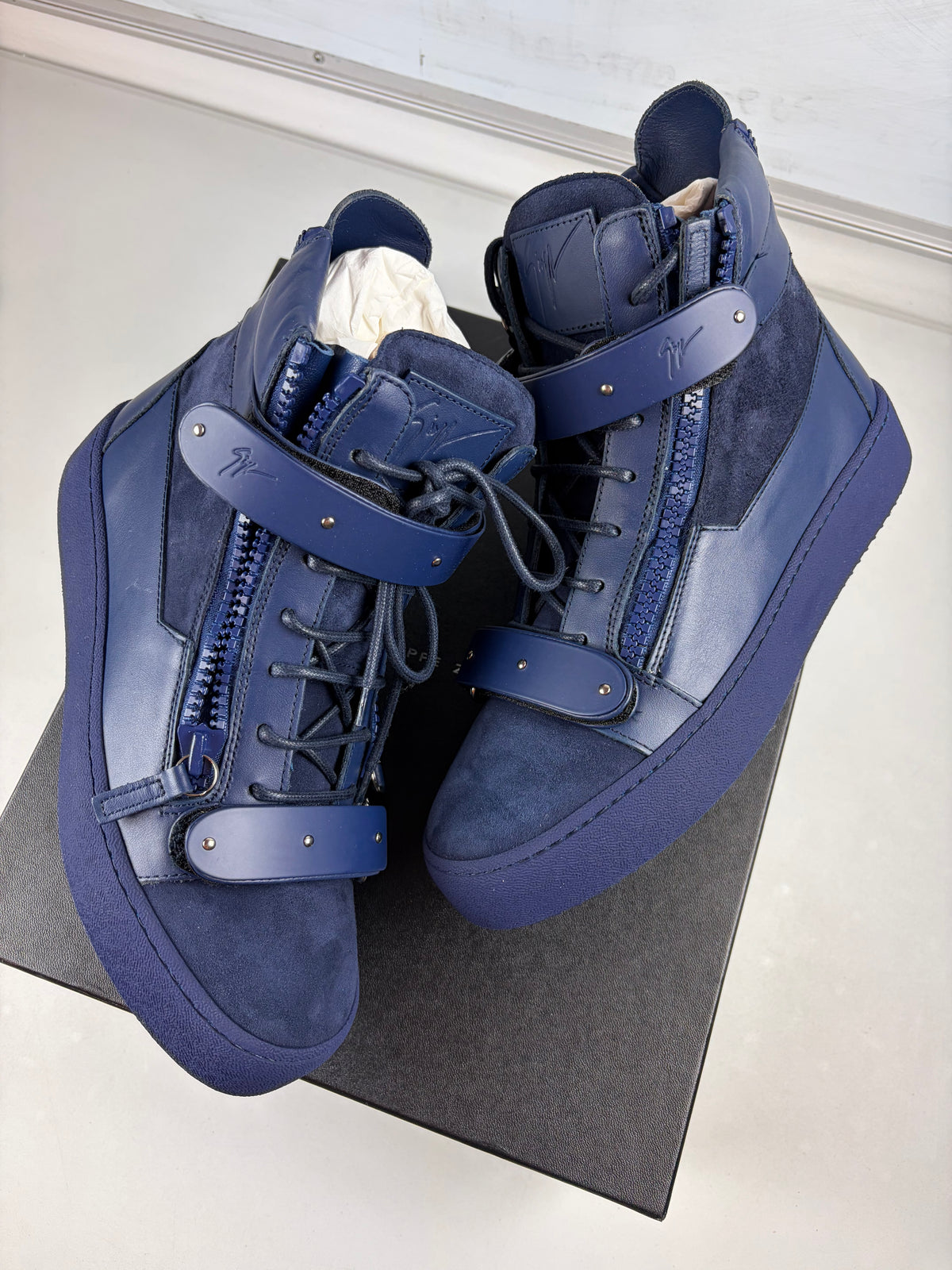Giuseppe Zanotti COBY MATT high tops - eu 41 / us 8 / uk 7.5 - blue - brand new