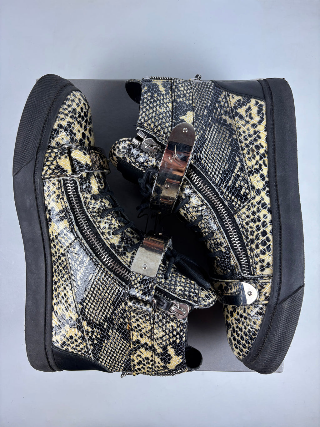 Giuseppe Zanotti Coby Python Embossed skin high tops - eu 44 / us 11