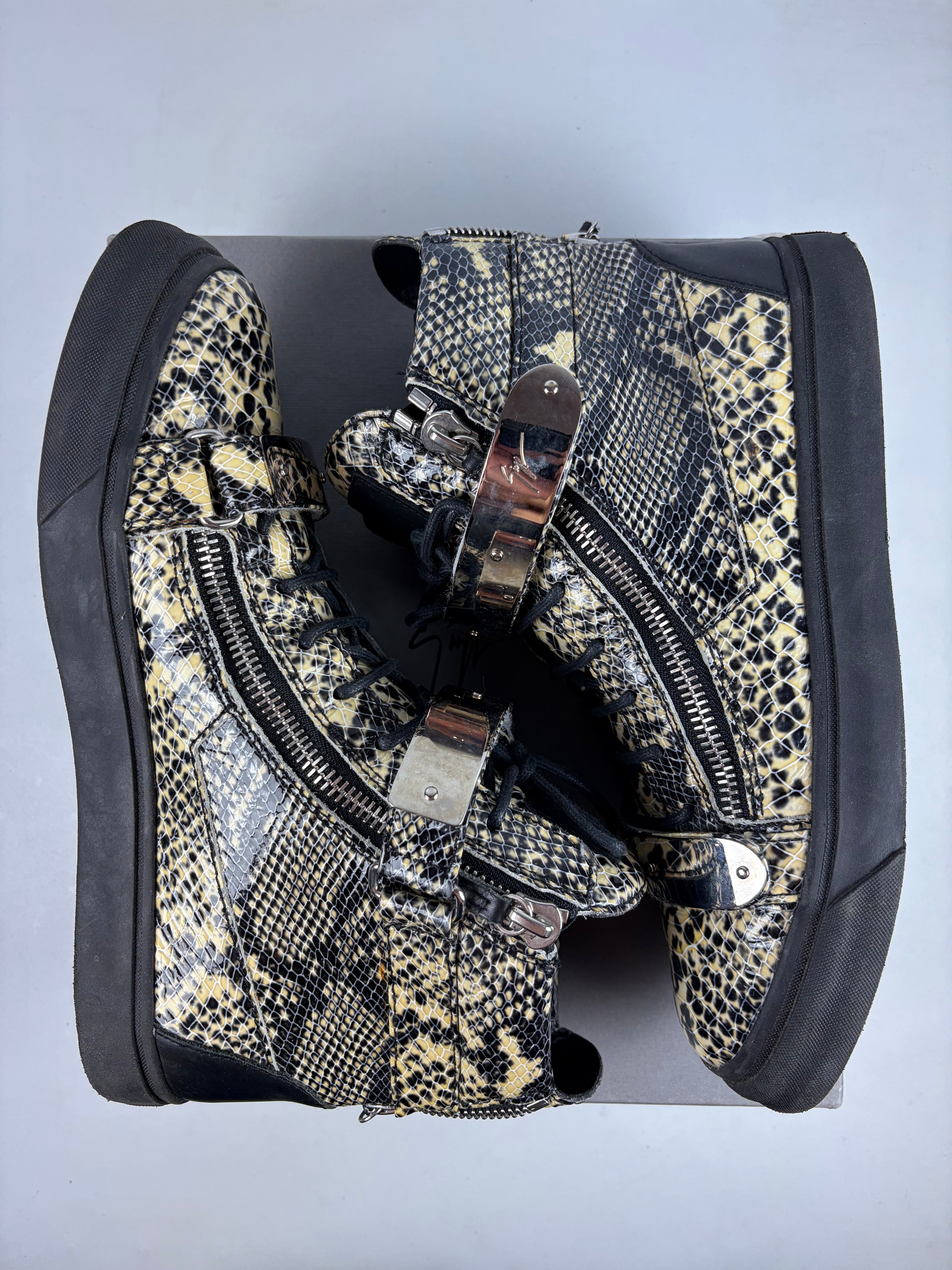 Giuseppe Zanotti Coby Python Embossed skin high tops - eu 44 / us 11