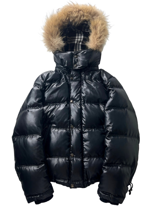 00’s BURBERRY made in Japan real fur down jacket (XS/S) - black