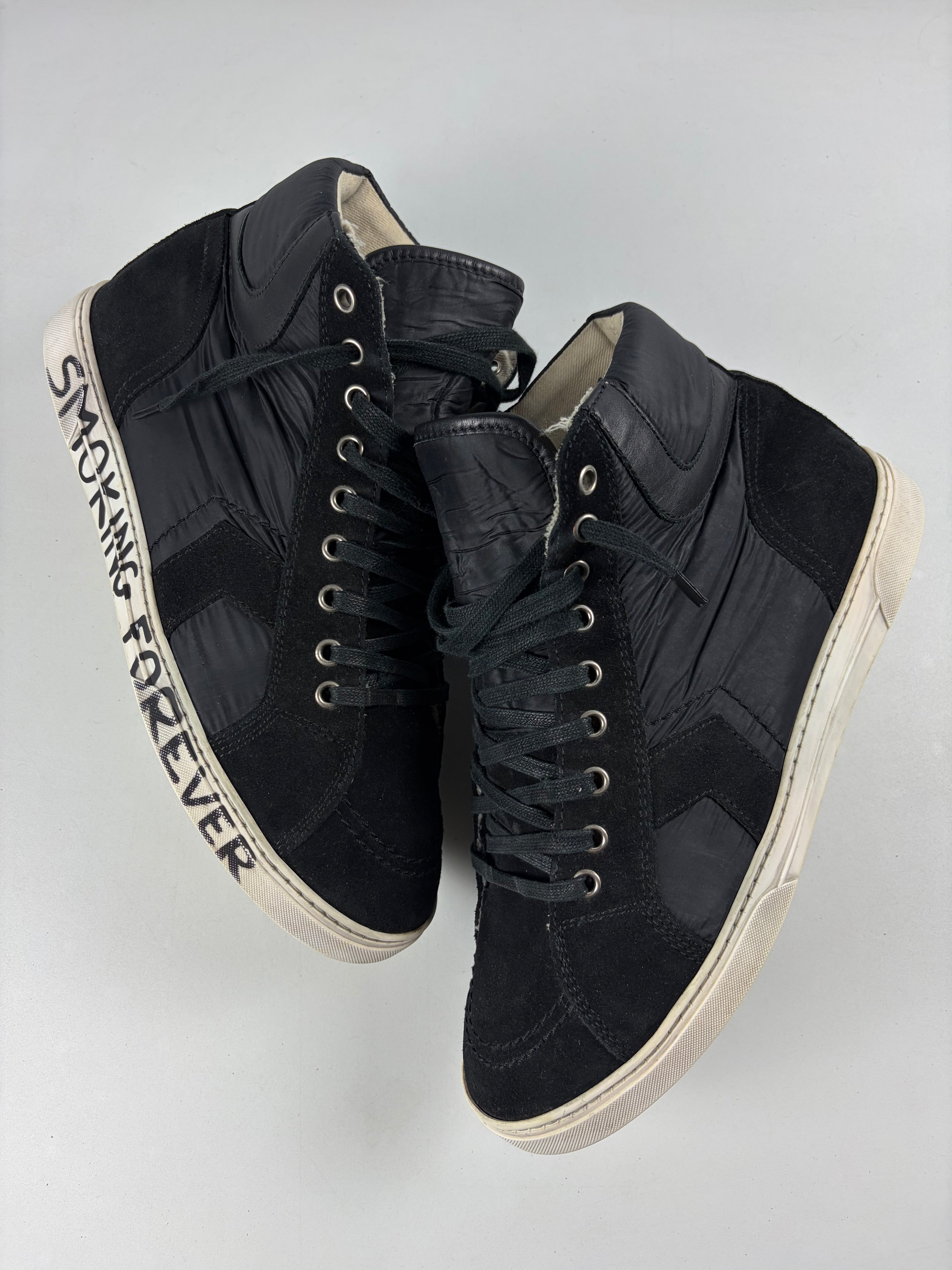Saint Laurent ‘Smoking Forever’ high tops - eu 43 / us 10 - black