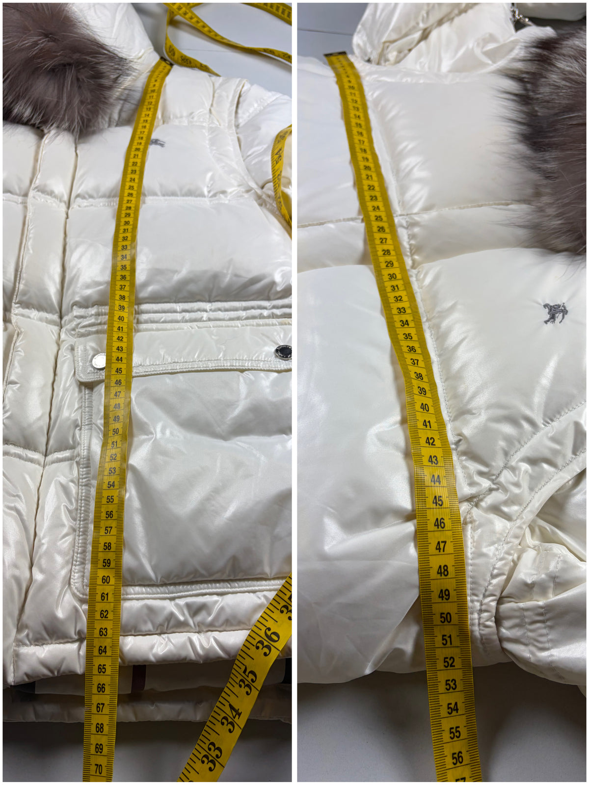 00’s BURBERRY Black Label real fur down jacket (S/M) - white