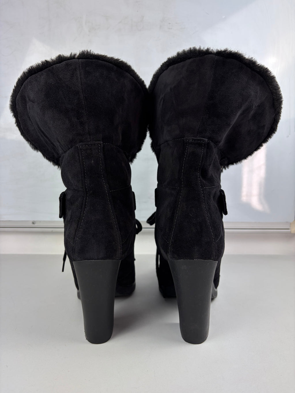 00’s PRADA suede & fur wedge boots - eu 40.5 / us 8 / uk 7