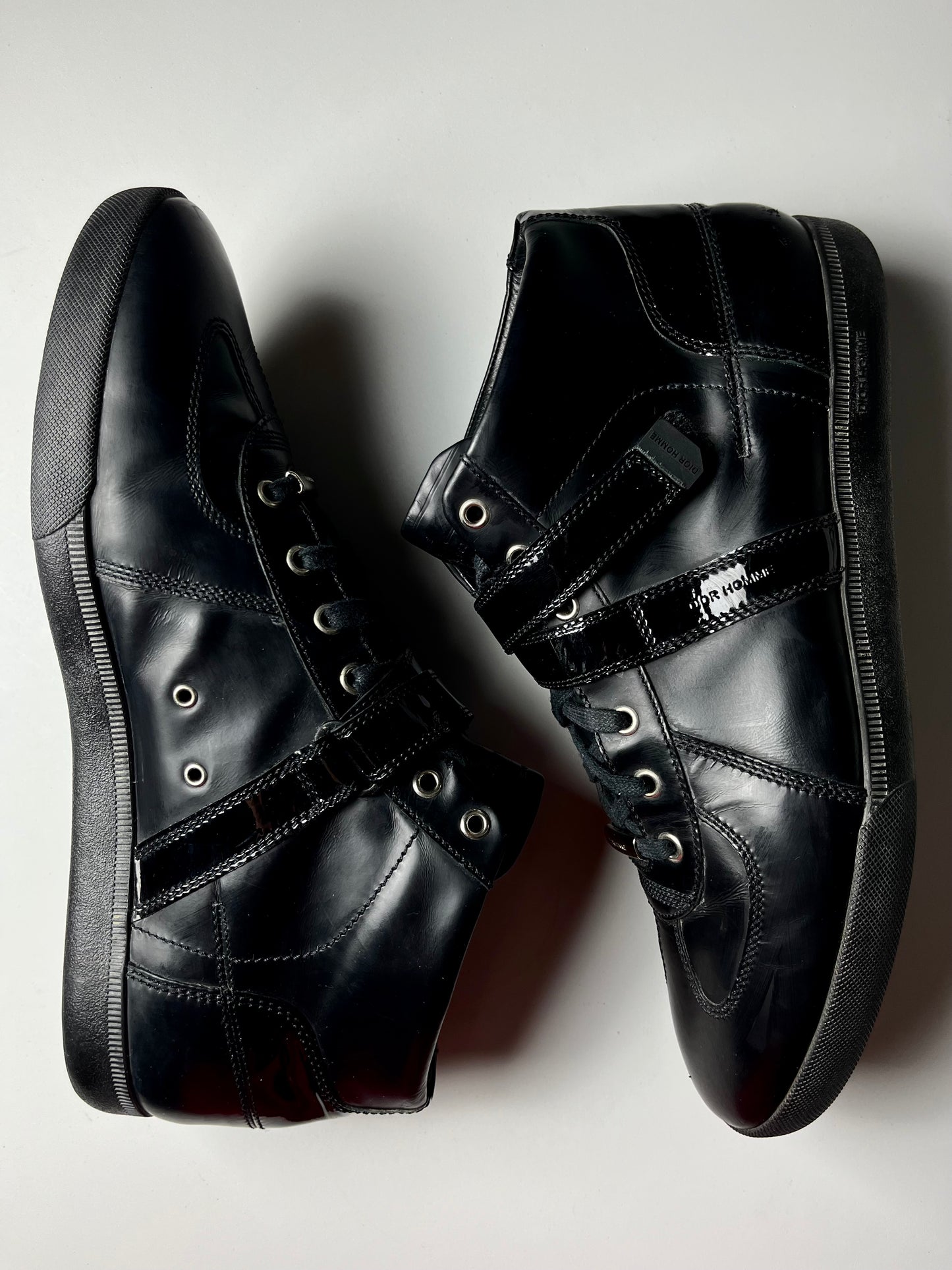 2010 Dior by Hedi Slimane high leather gat sneakers - EU 44 - black