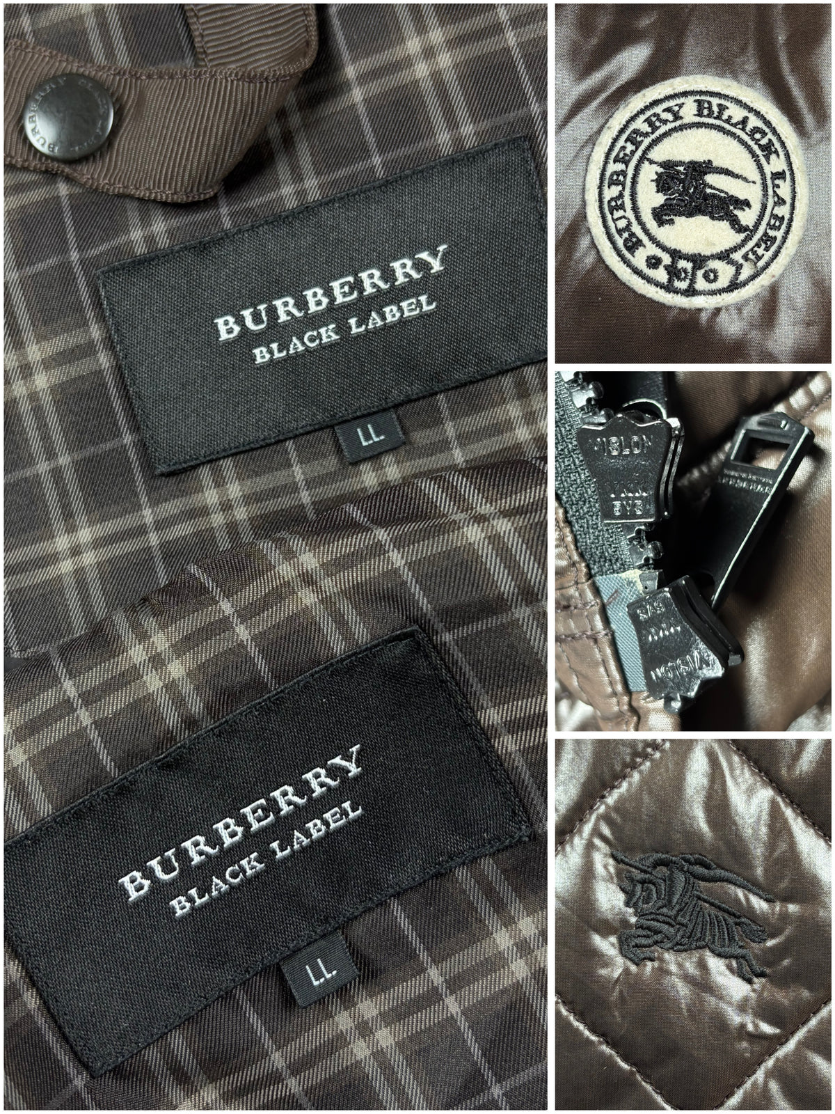 00’s BURBERRY Black Label 2 in 1 real fur down jacket (LL) - brown