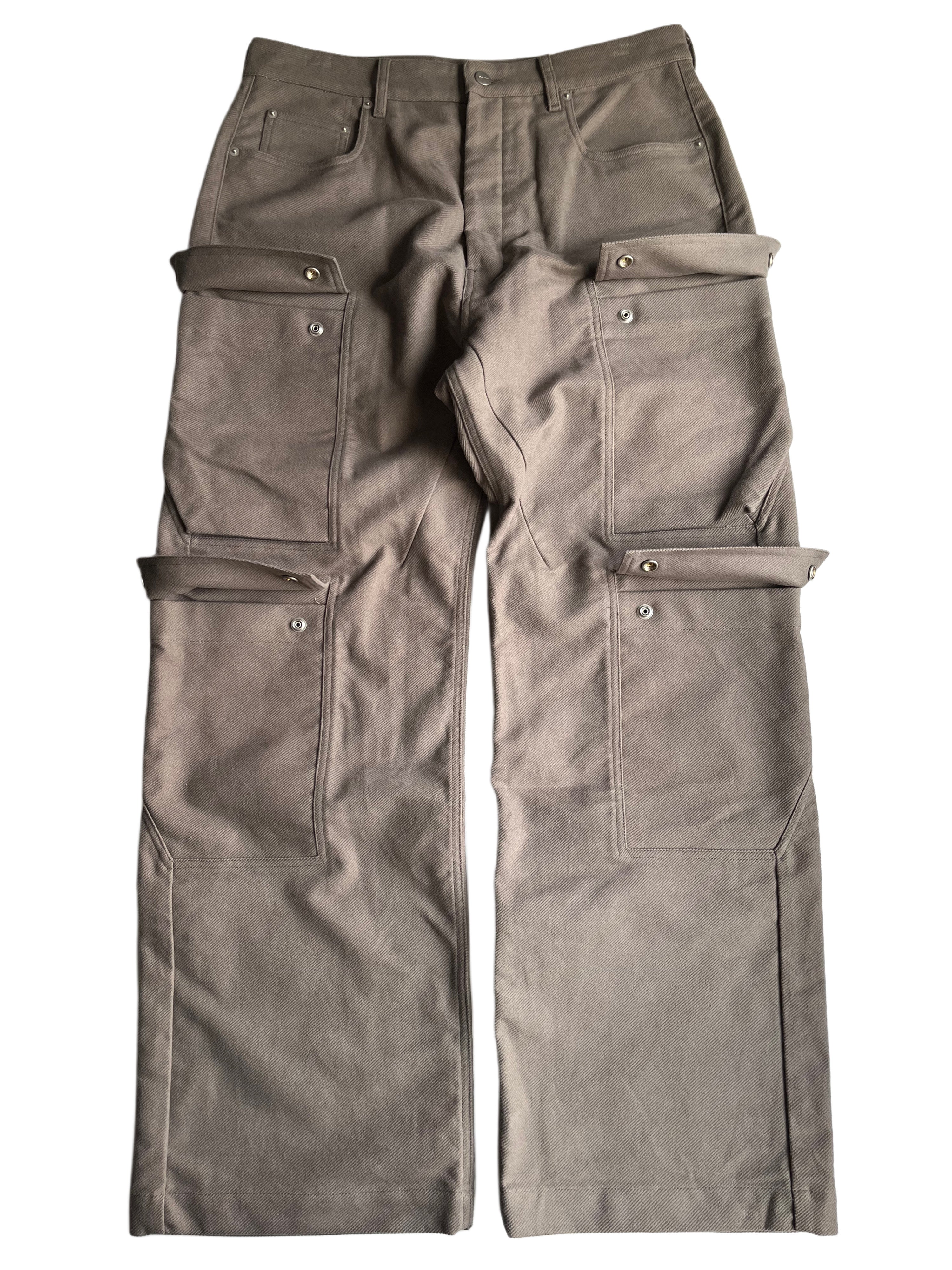 RICK OWENS CONCORDIANS DOUBLE CARGO JEANS -  W32 - grey