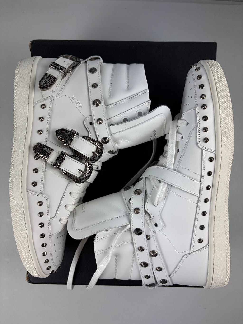 Saint Laurent SL/08H Wolly Spike high-tops - eu 40 / us 7 / uk 6 - white - brand new