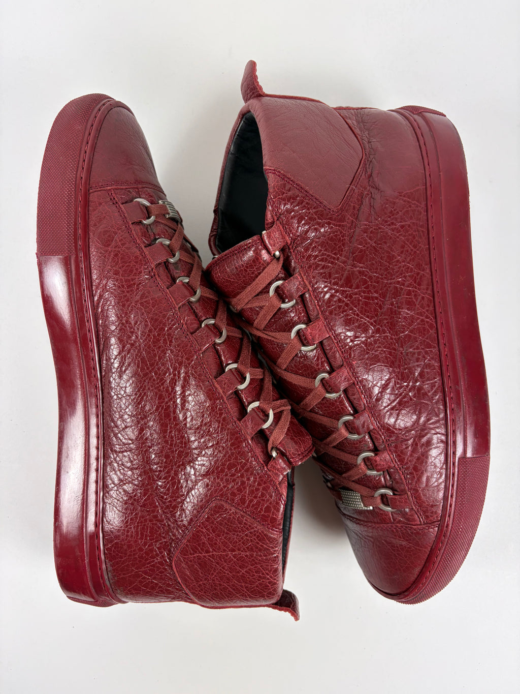 Balenciaga arena high tops - eu 42 - burgundy