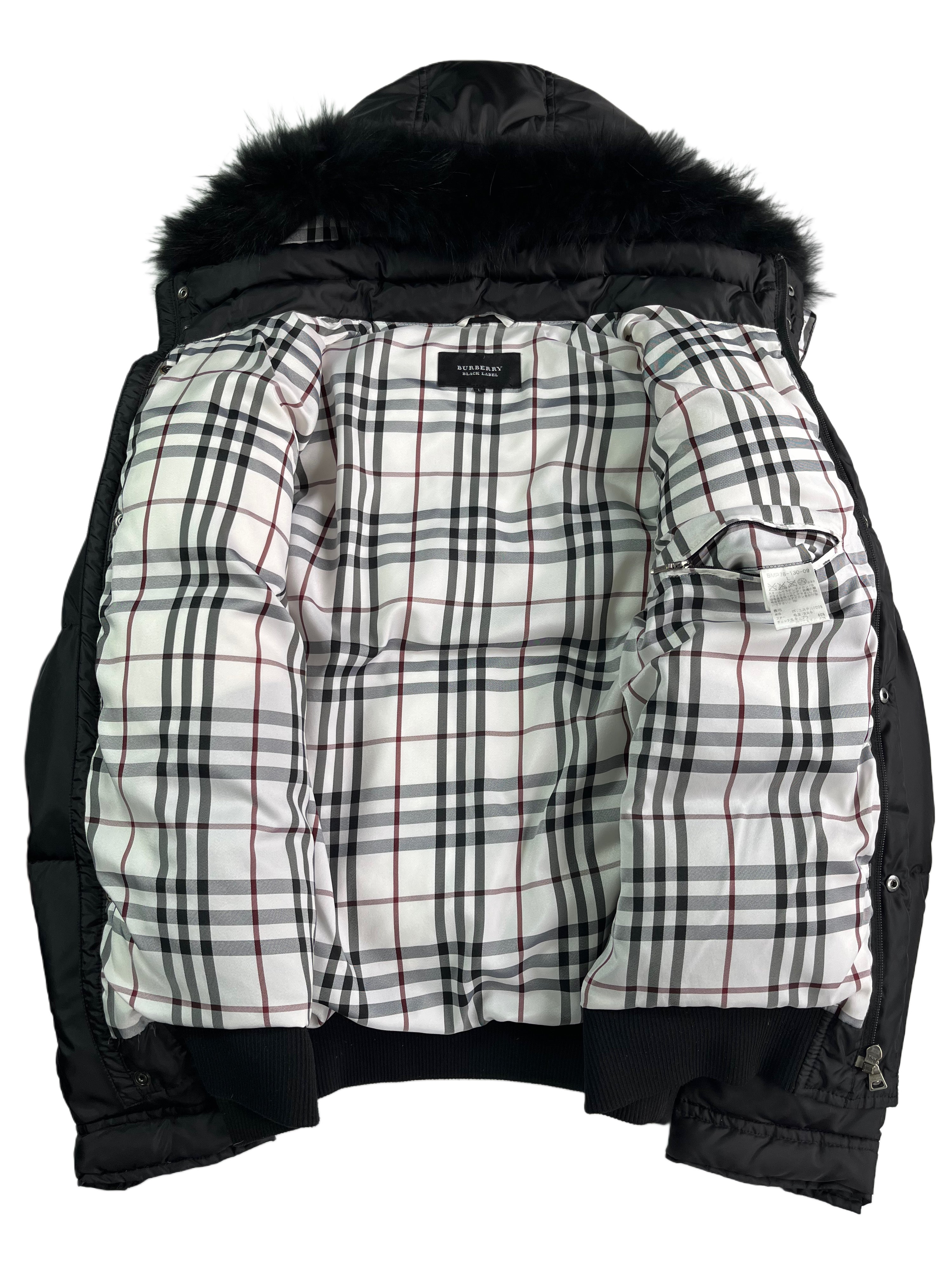 00’s BURBERRY made in Japan real fur down jacket (M/L) - black