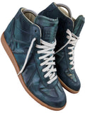 2014 Maison Margiela reflective metallic green high top gats - eu 43 / us 10