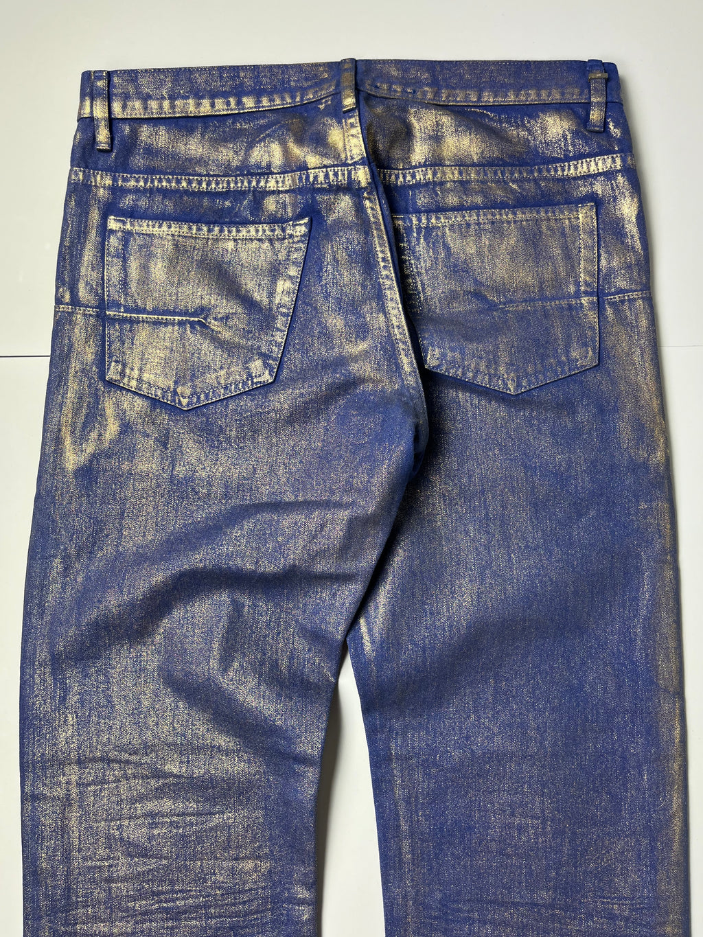 2009 DIOR ‘Planisphere’ gold luster jeans