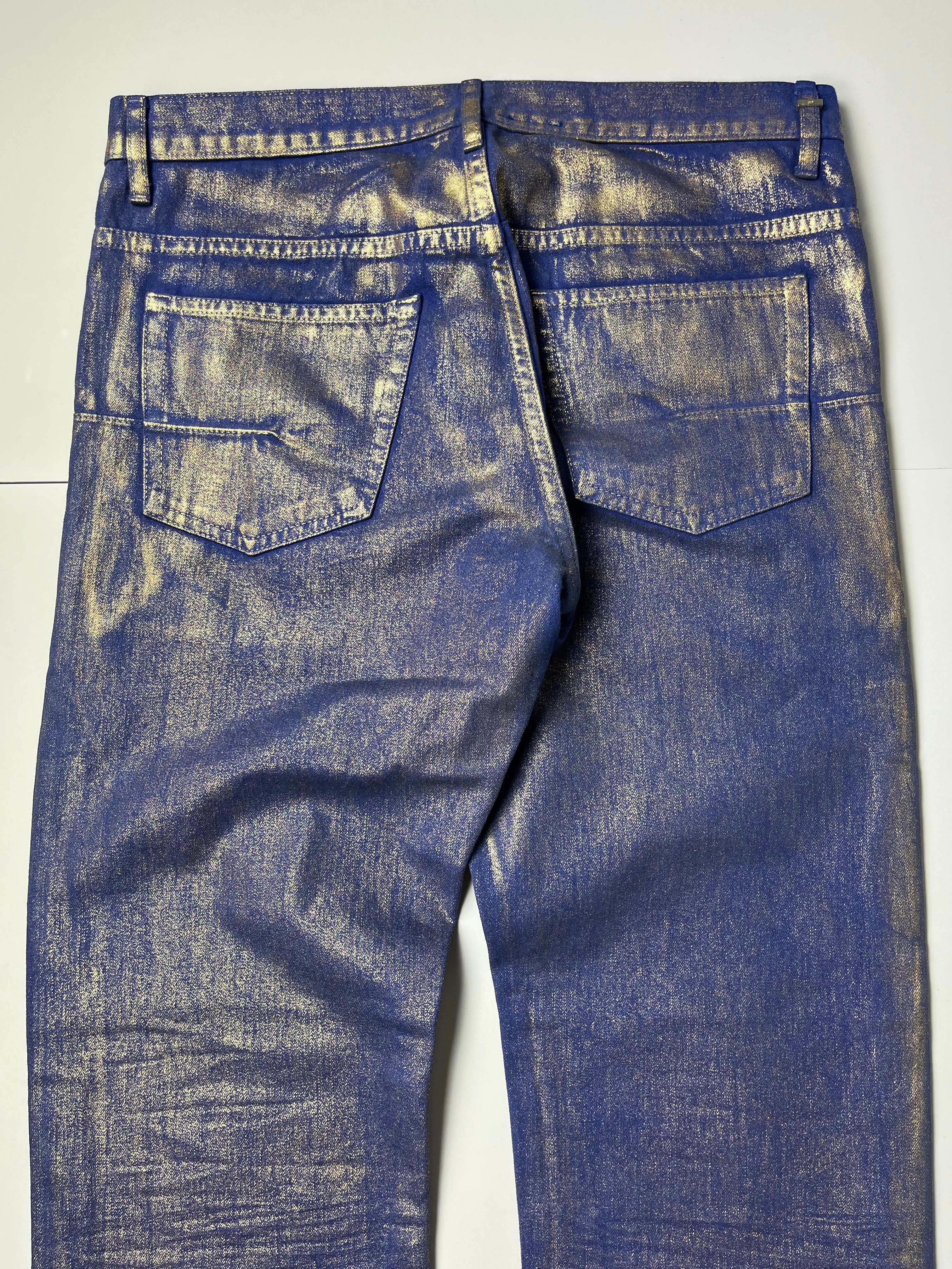 2009 DIOR ‘Planisphere’ gold luster jeans