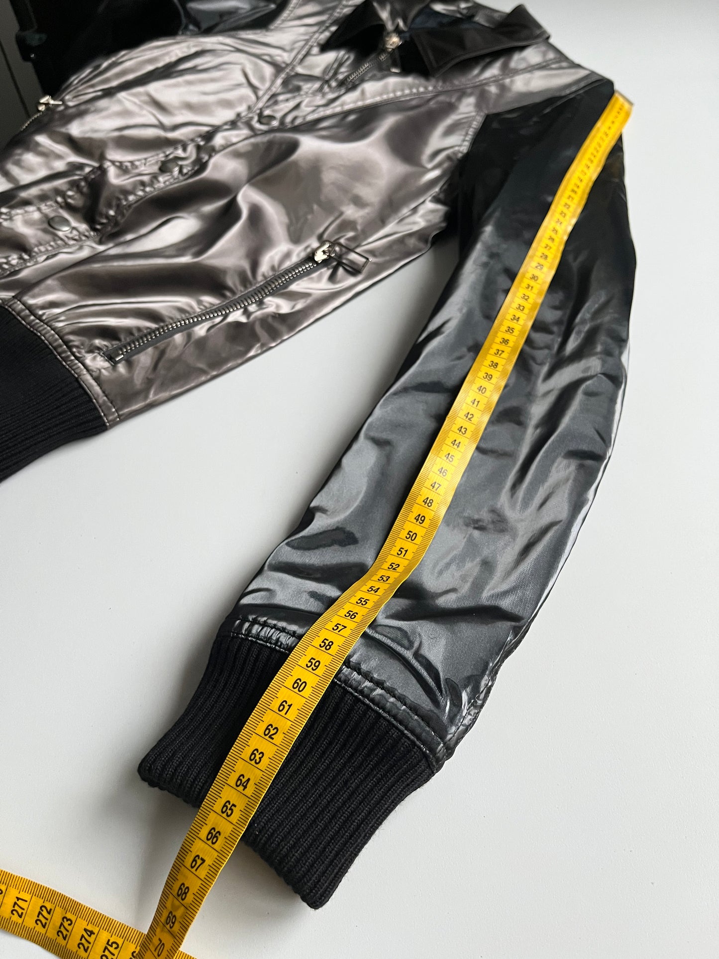 00’s DIOR liquid metal jacket - size XS/S - silver grey