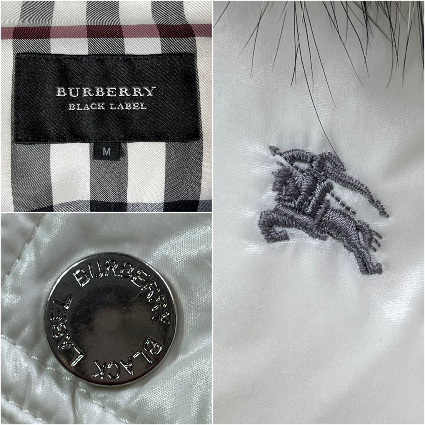 00’s BURBERRY made in Japan real fur down jacket (S/M) - white