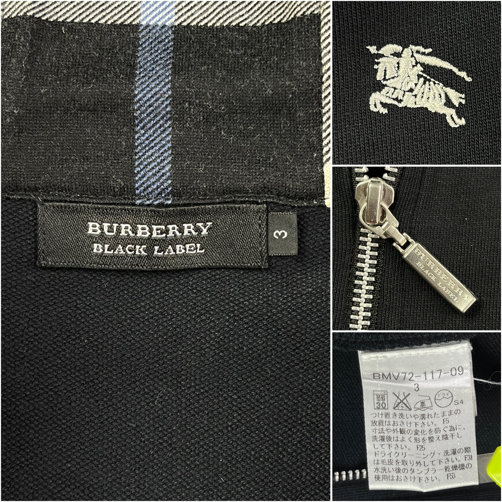 00’s BURBERRY rabbit fur zip hoodie (M/L) - black