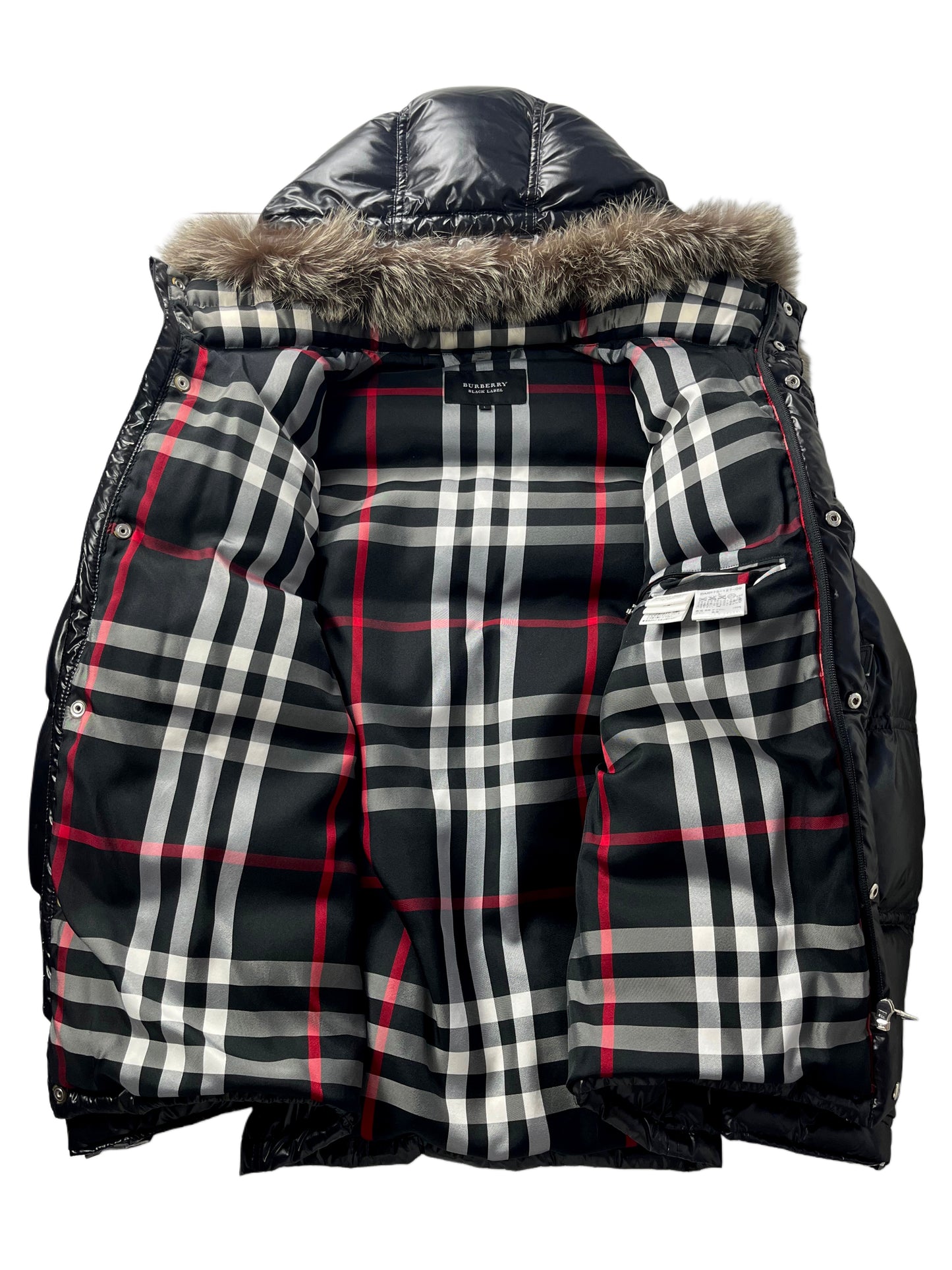00’s BURBERRY made in Japan real fur down jacket (M/L) - black