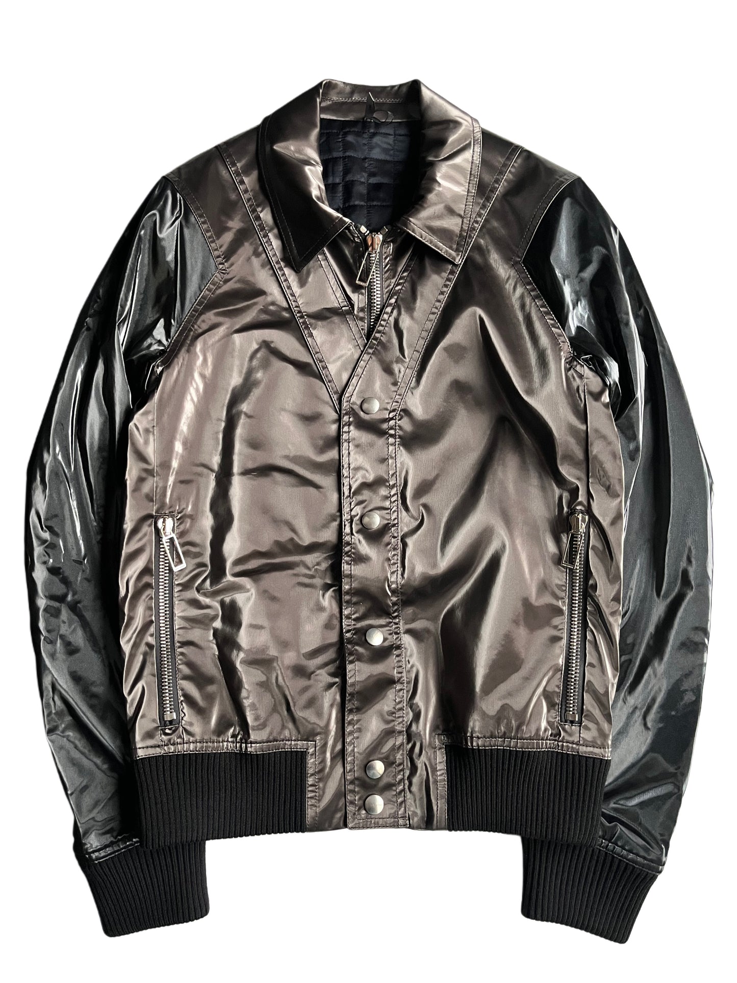 00’s DIOR liquid metal jacket - size XS/S - silver grey