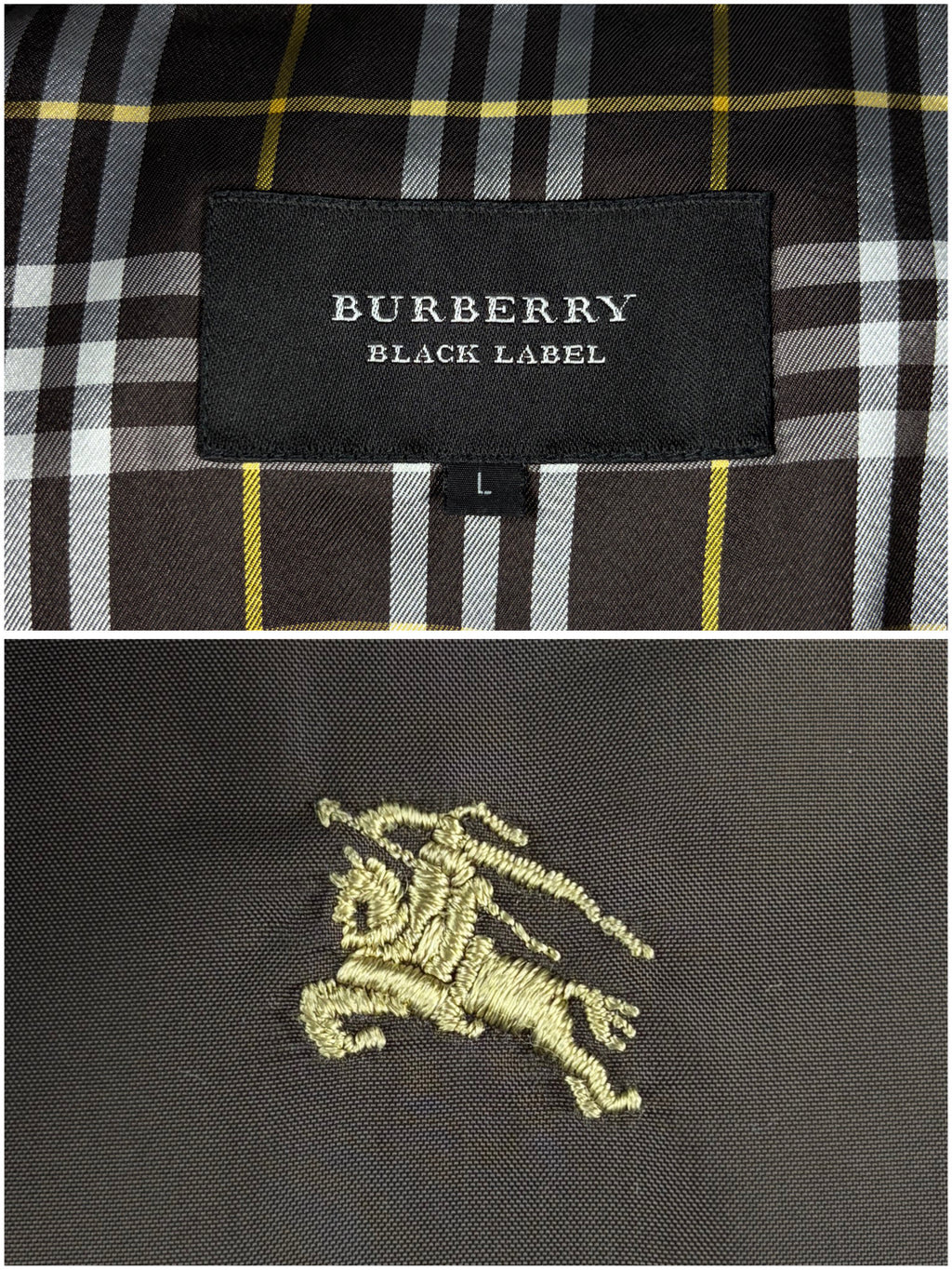 00’s BURBERRY Black Label real rabbit fur down jacket (M/L) - olive green