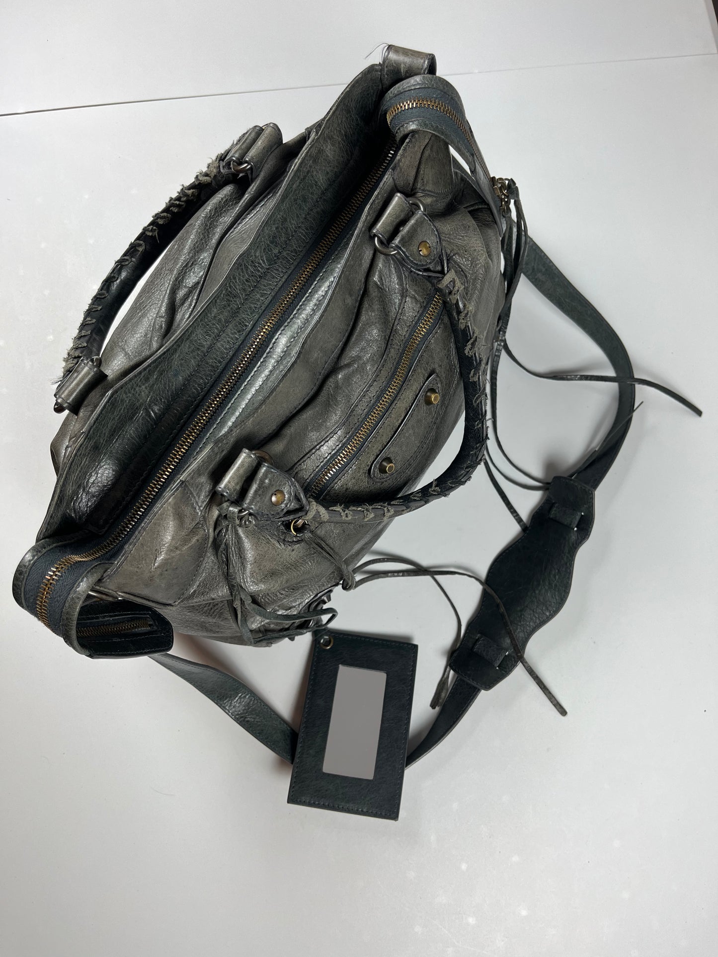 2012 BALENCIAGA
Black Lambskin Leather Motorcycle Velo Bag