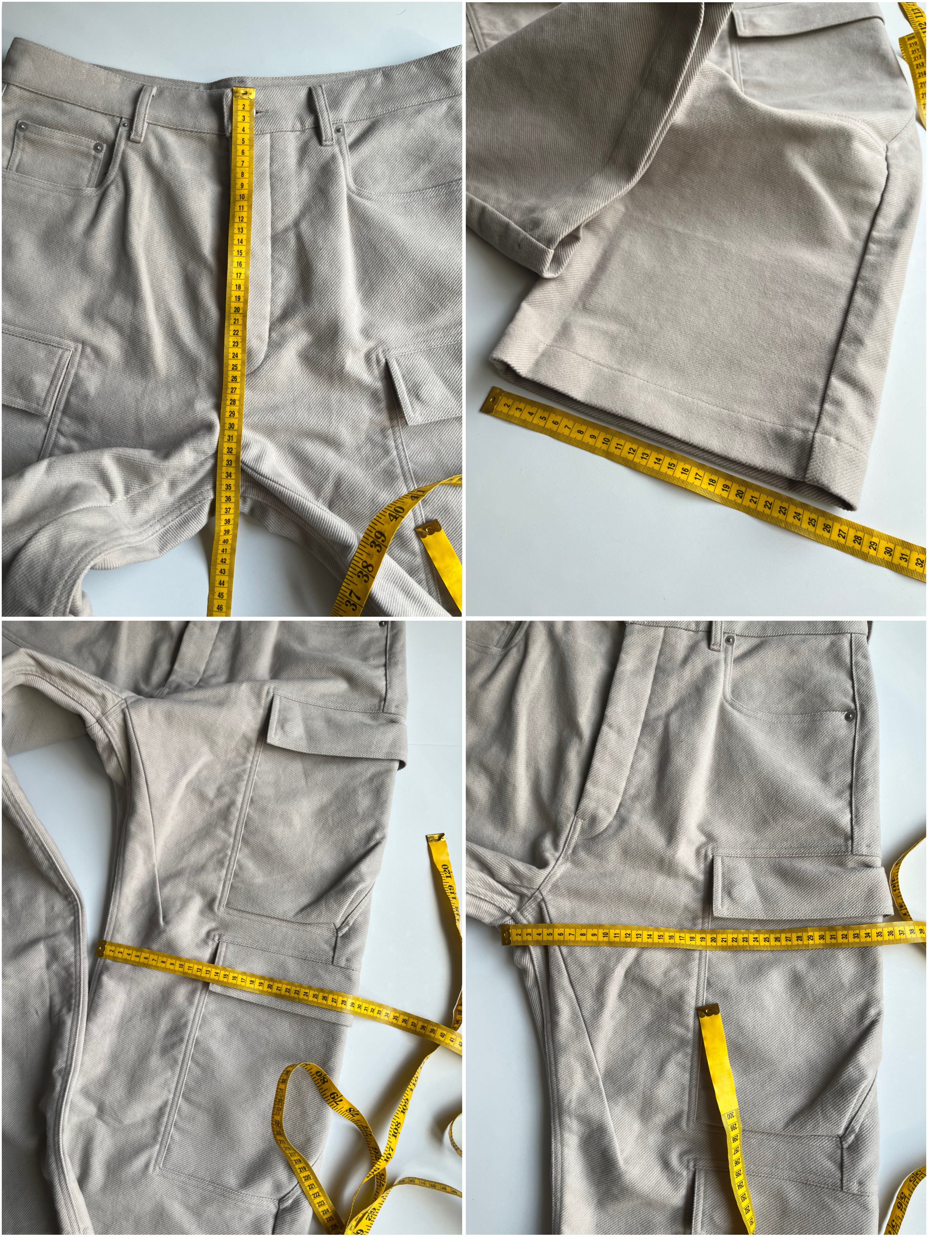 RICK OWENS CONCORDIANS DOUBLE CARGO JEANS - W32 - light gray