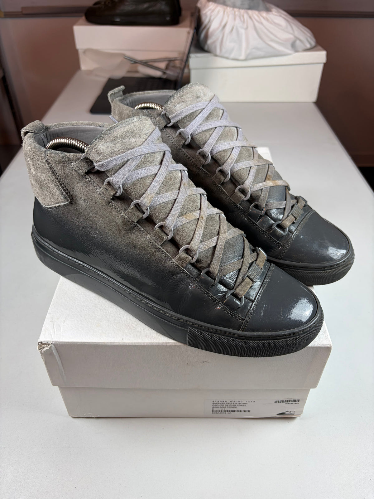 Balenciaga arena high tops ‘Grey Gradient’ - eu 41 / us 8 / uk 7 - dark grey