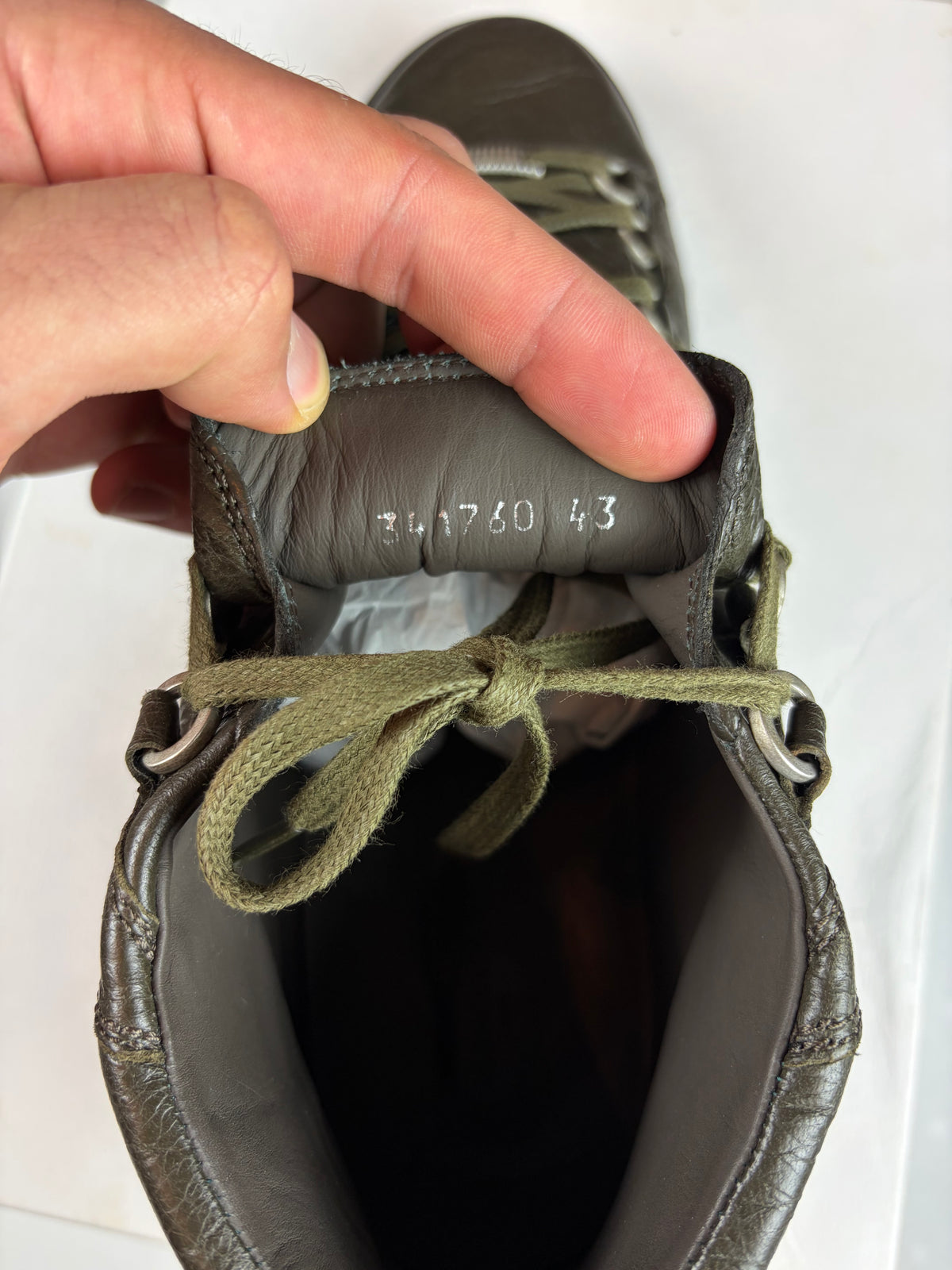 Balenciaga arena high tops - eu 43 / us 10 / uk 9 - olive green