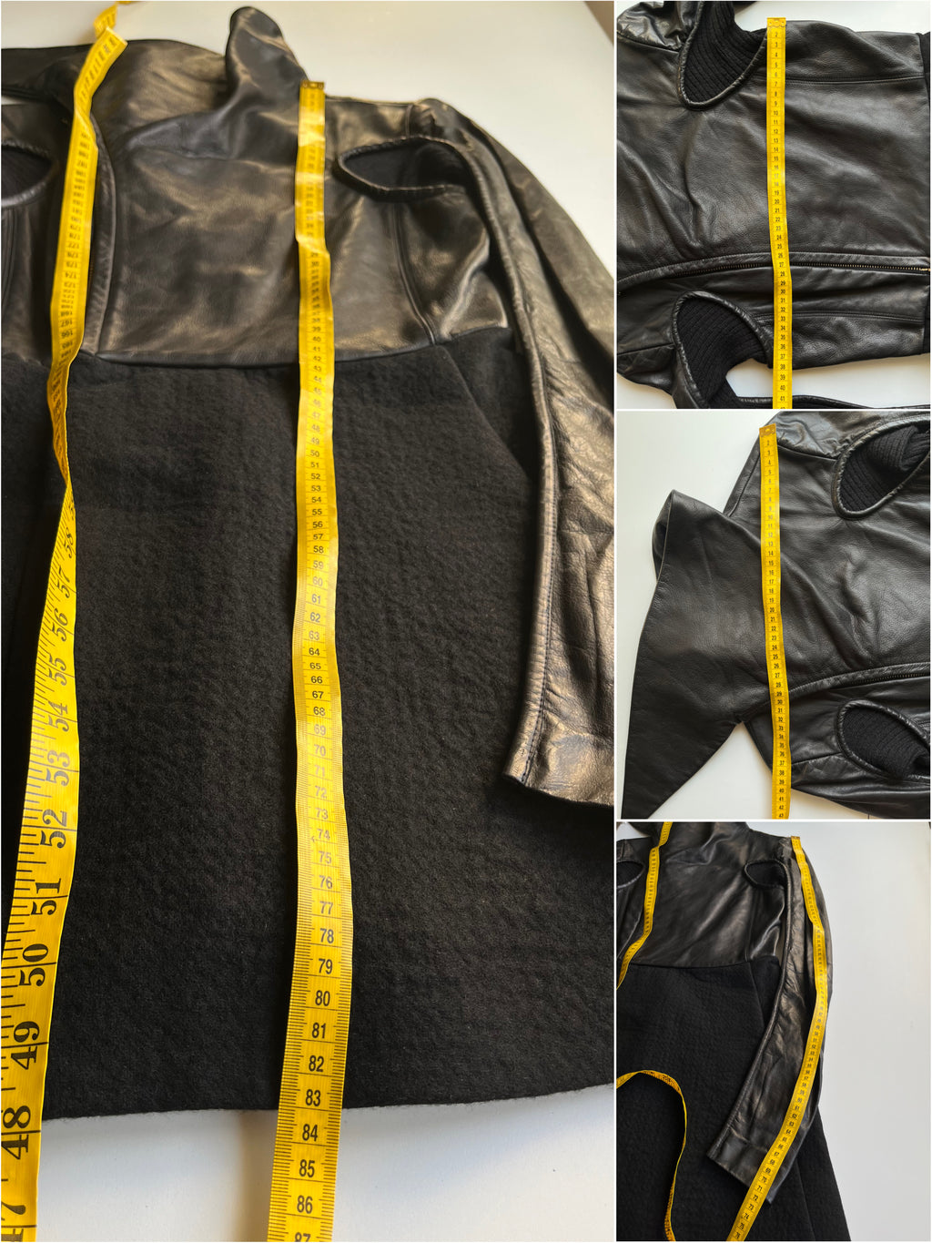 2010 Rick Owens GLEAM leather & cashmere dress jacket - size IT 42 - black
