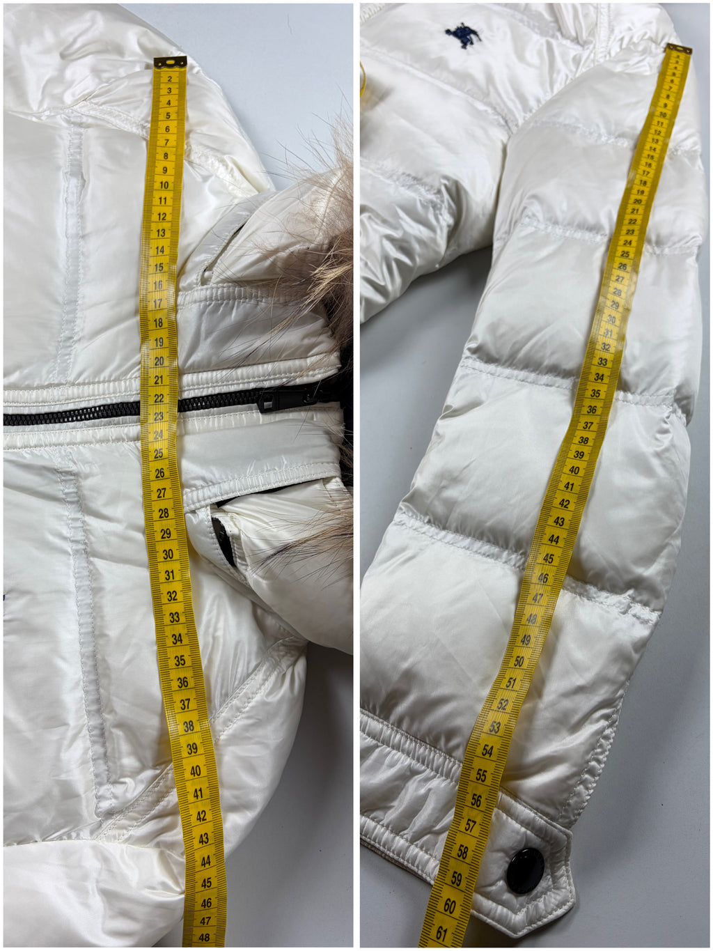 00’s BURBERRY Black Label 2 in 1 real fur down jacket (S/M) - white