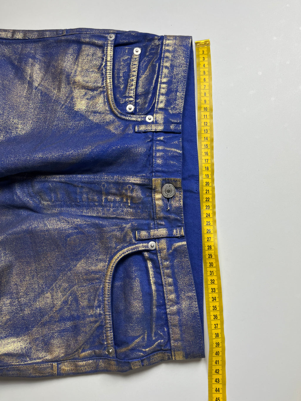 2009 DIOR ‘Planisphere’ gold luster jeans