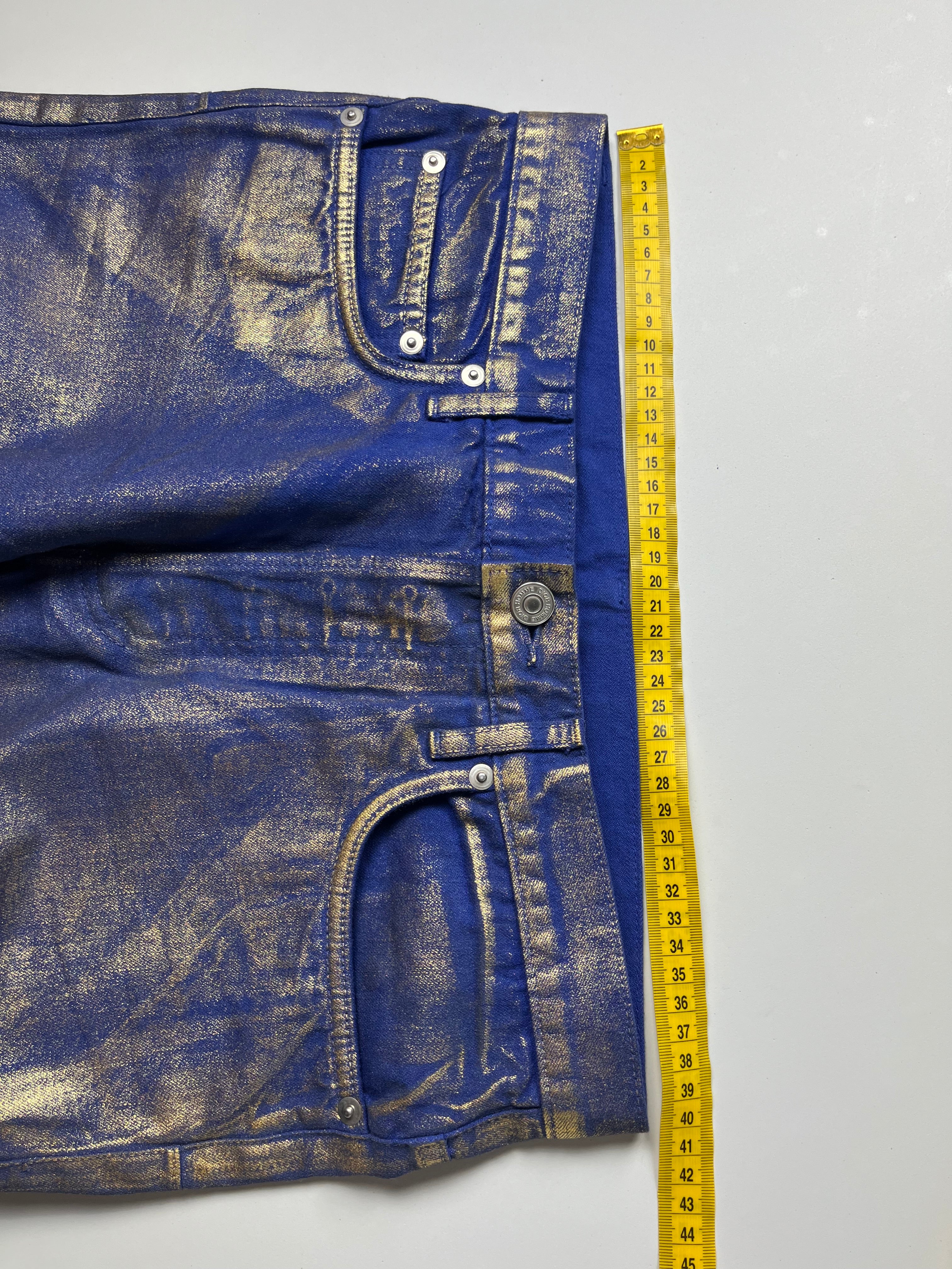 2009 DIOR ‘Planisphere’ gold luster jeans
