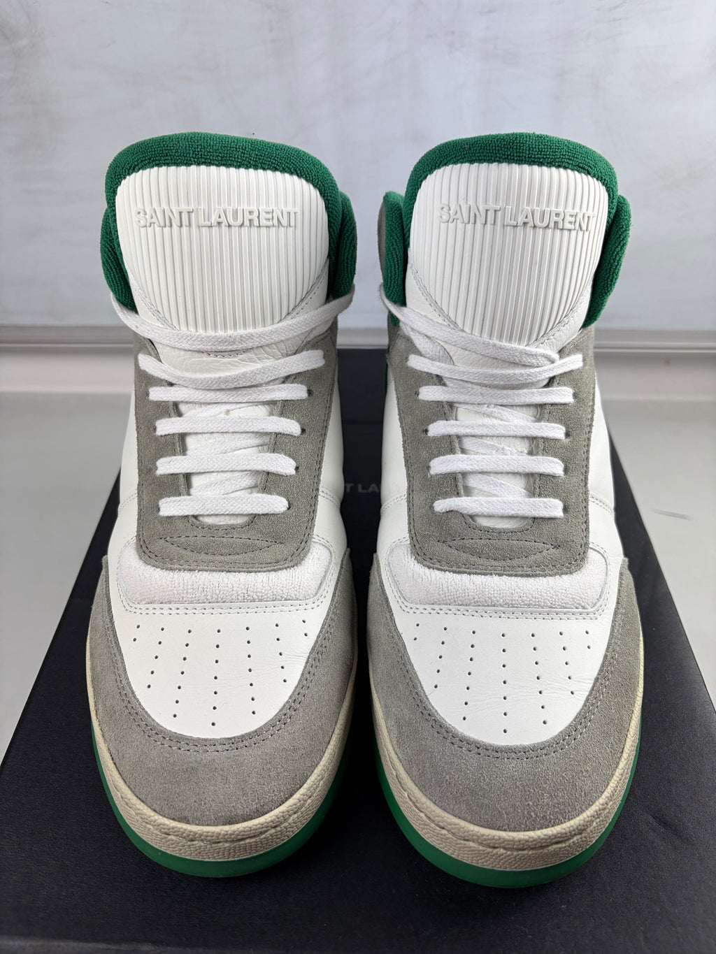 Saint Laurent SL/80 High-Top - eu 43 / us 10 - white & green