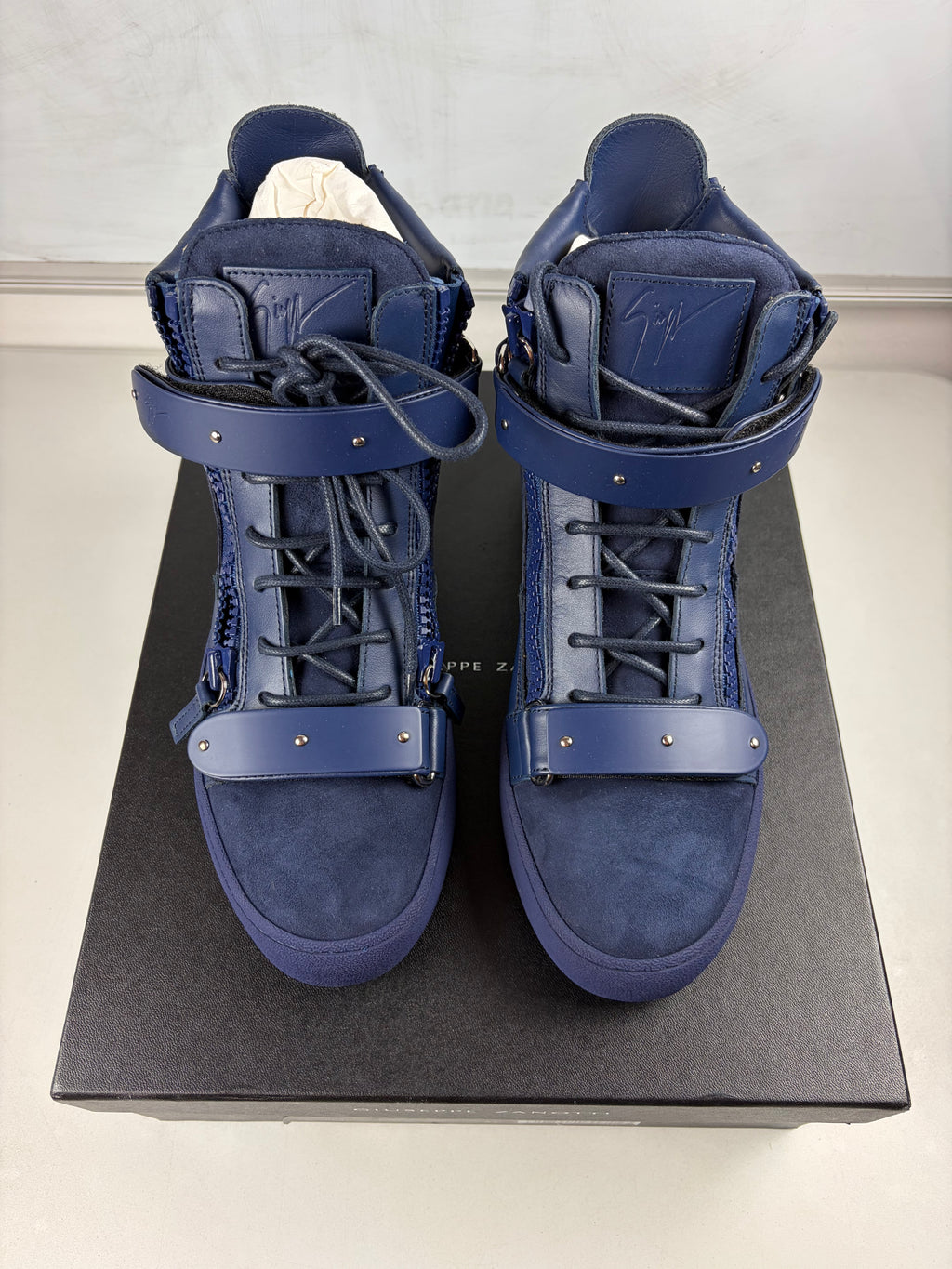 Giuseppe Zanotti COBY MATT high tops - eu 41 / us 8 / uk 7.5 - blue - brand new