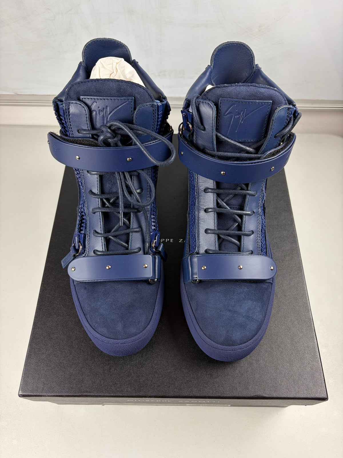Giuseppe Zanotti COBY MATT high tops - eu 41 / us 8 / uk 7.5 - blue - brand new