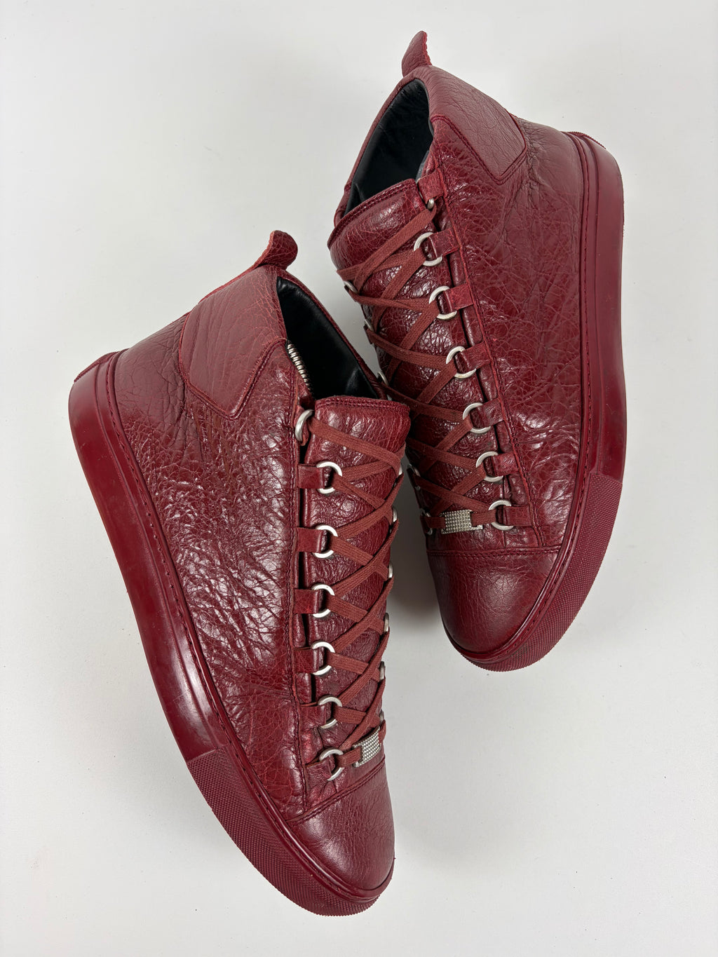 Balenciaga arena high tops - eu 42 - burgundy