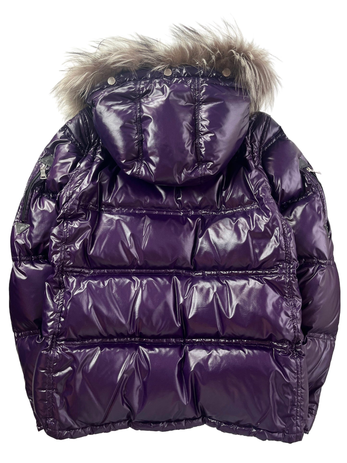 00’s BURBERRY made in Japan real fur down jacket (L/LL) - purple