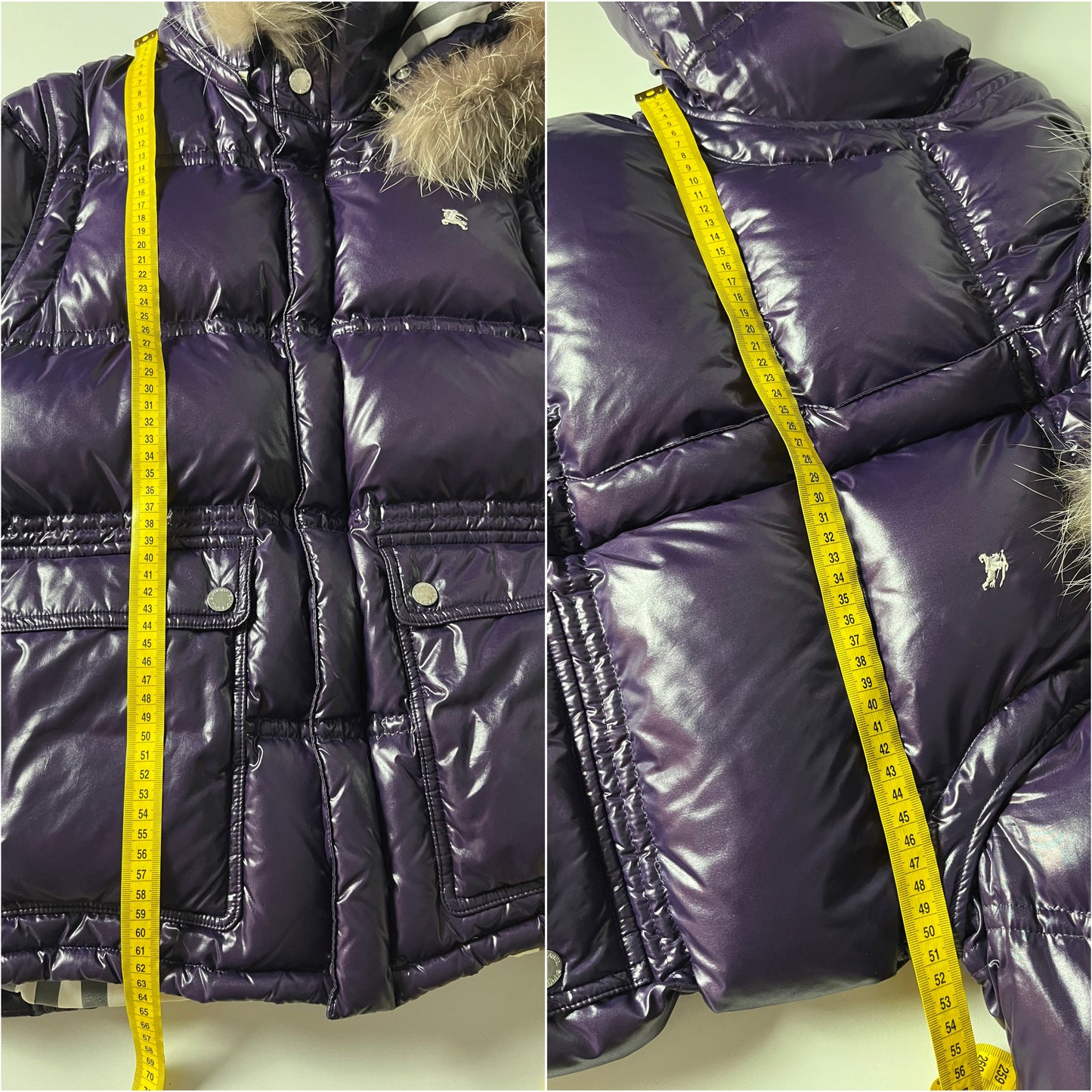 00’s BURBERRY made in Japan real fur down jacket (S/M) - purple
