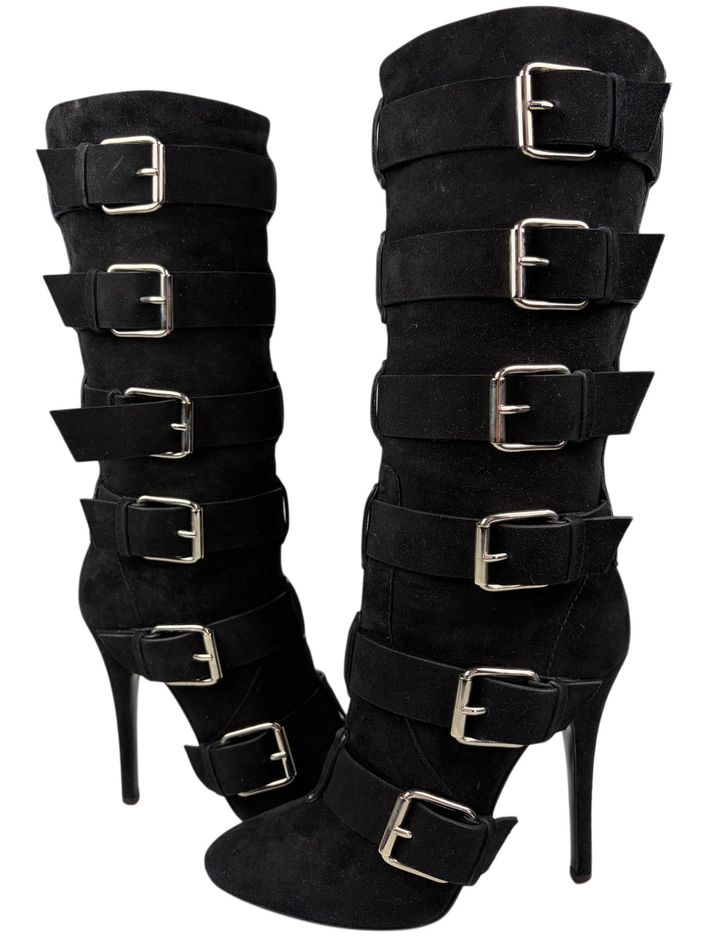 2009 BALMAIN X Giuseppe Zanotti Suede Multi-Buckle Boots - eu 40 / us 8 / uk 7