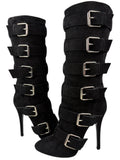 2009 BALMAIN X Giuseppe Zanotti Suede Multi-Buckle Boots - eu 40 / us 8 / uk 7