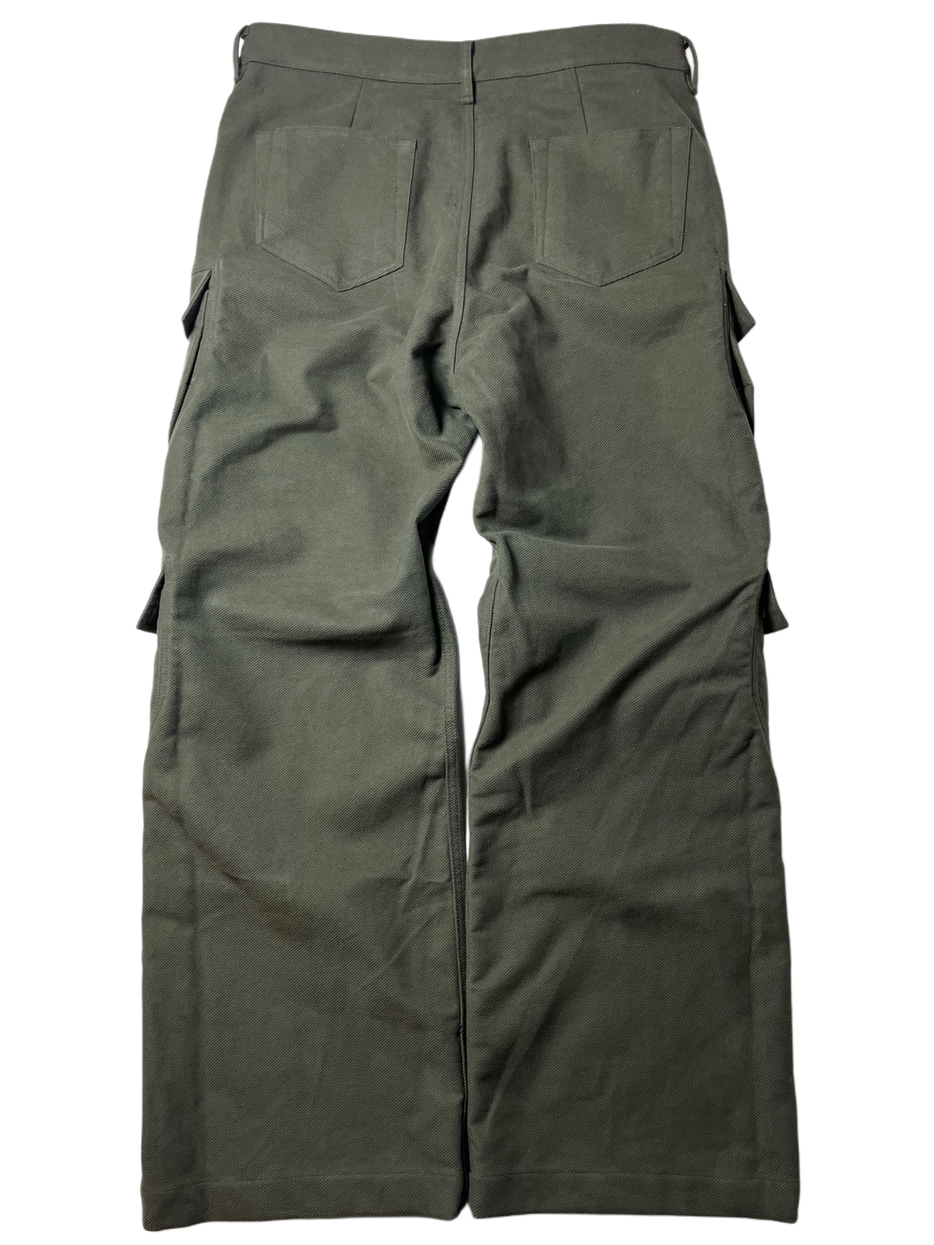 RICK OWENS CONCORDIANS DOUBLE CARGO JEANS -  W33 - military green