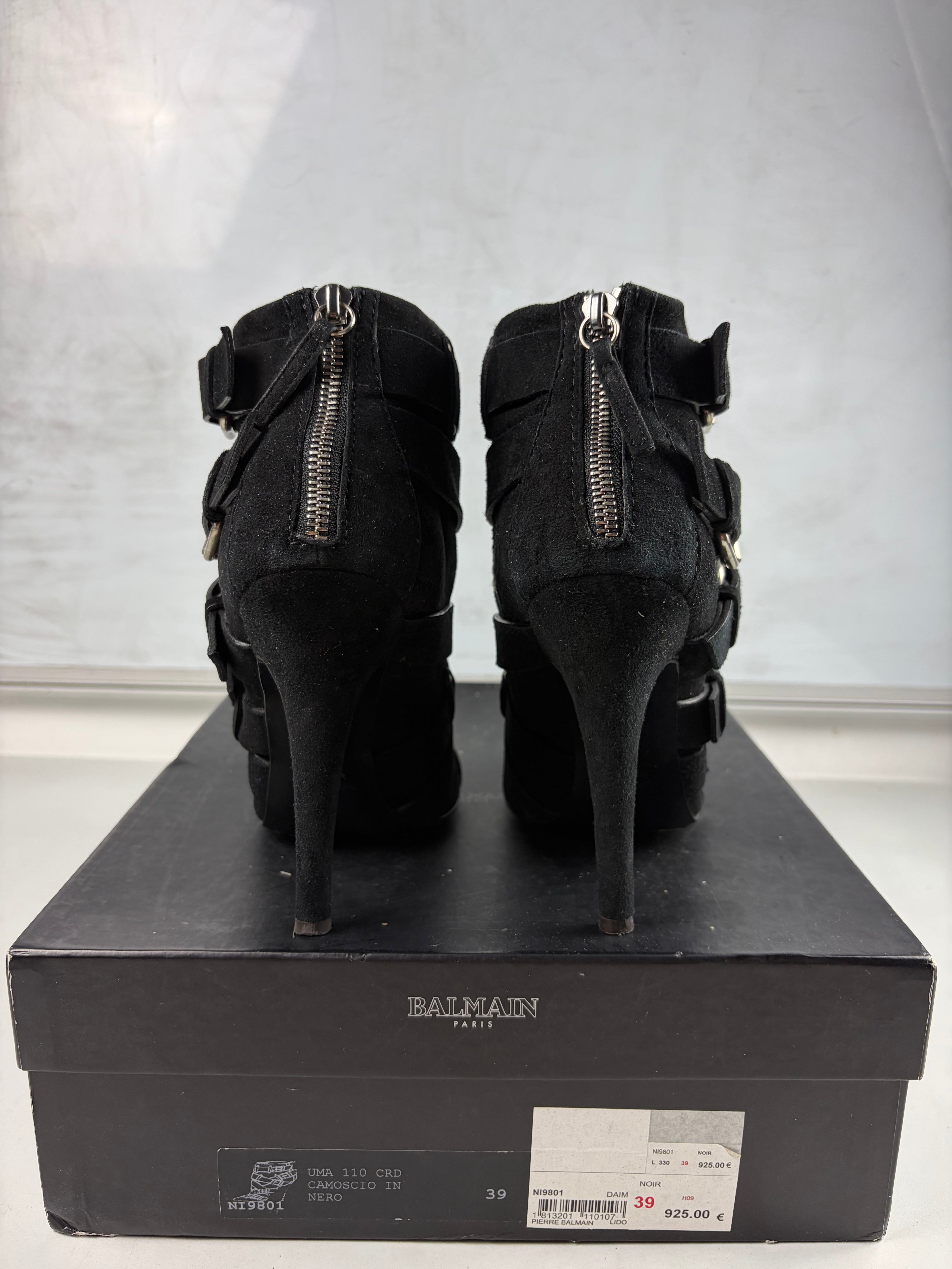 2009 BALMAIN x Giuseppe Zanotti suede ankle boots - eu 39 / us 7