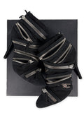 2009 Giuseppe Zanotti x BALMAIN multi zipper suede ankle boots - eu 38 / us 8 / uk 5 - black