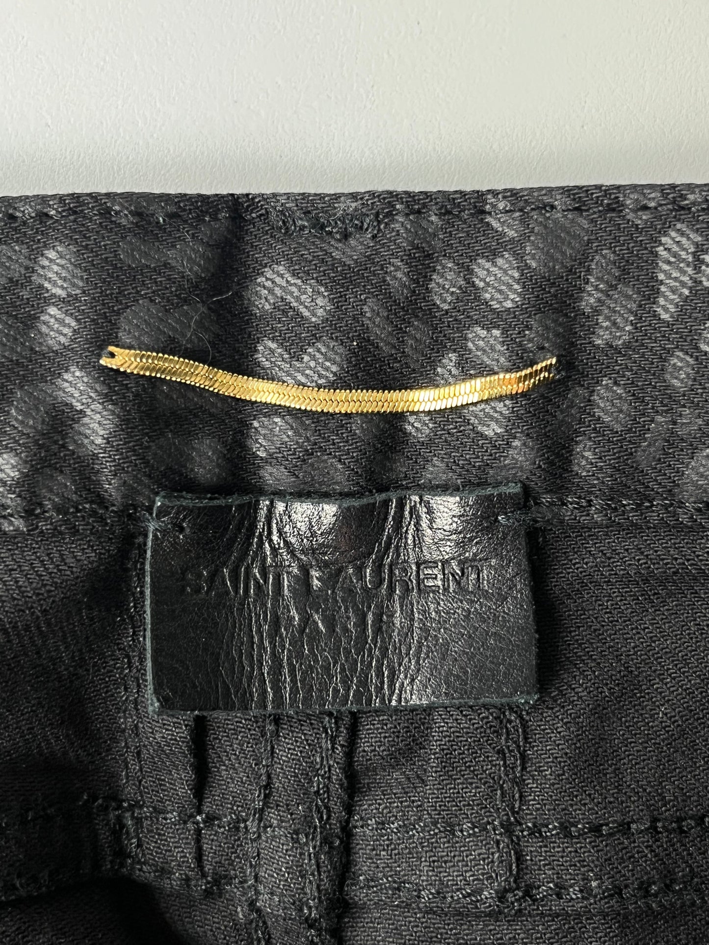 2014 Saint Laurent leopard print jeans (W25)