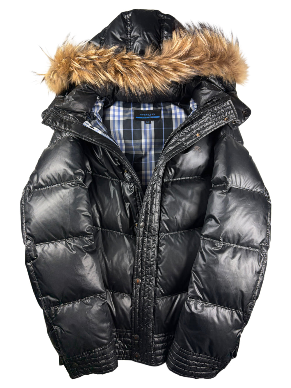 00’s BURBERRY made in Japan real fur down jacket (LL/XL) - black
