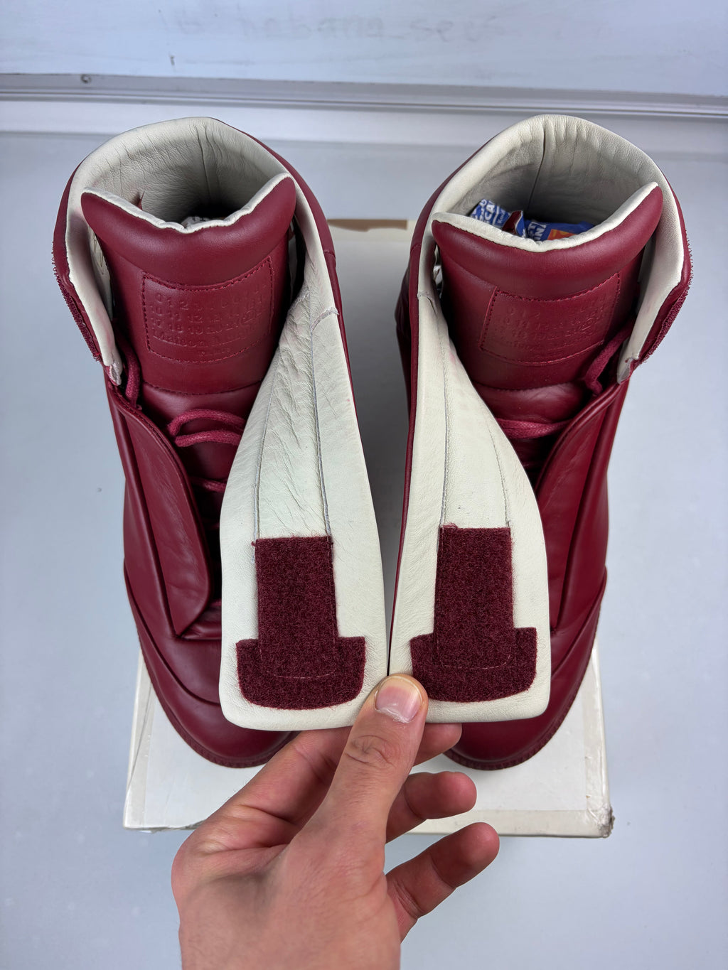 Maison Margiela Future high tops - eu 41 / us 8 / uk 7 - burgundy
