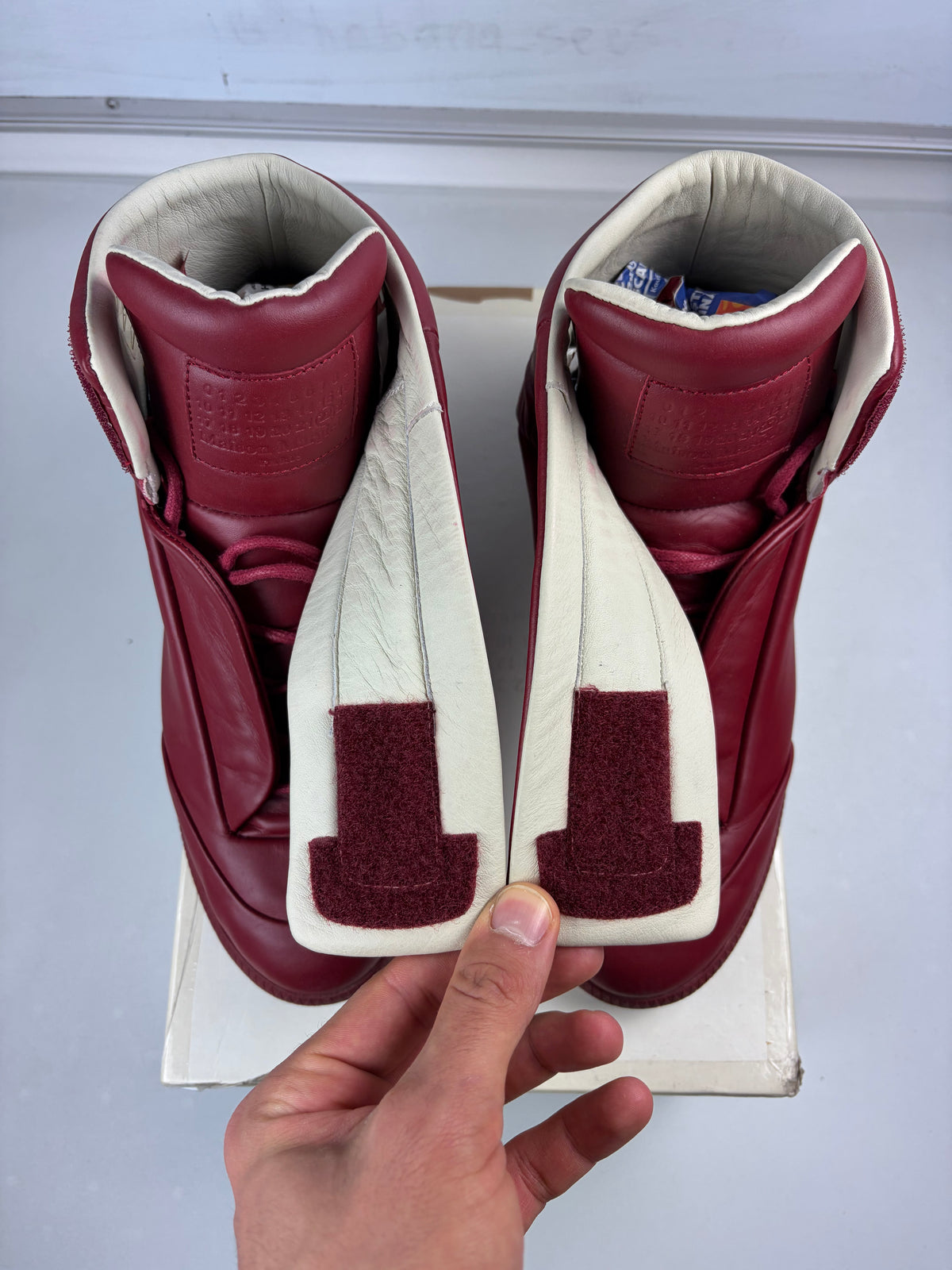 Maison Margiela Future high tops - eu 41 / us 8 / uk 7 - burgundy