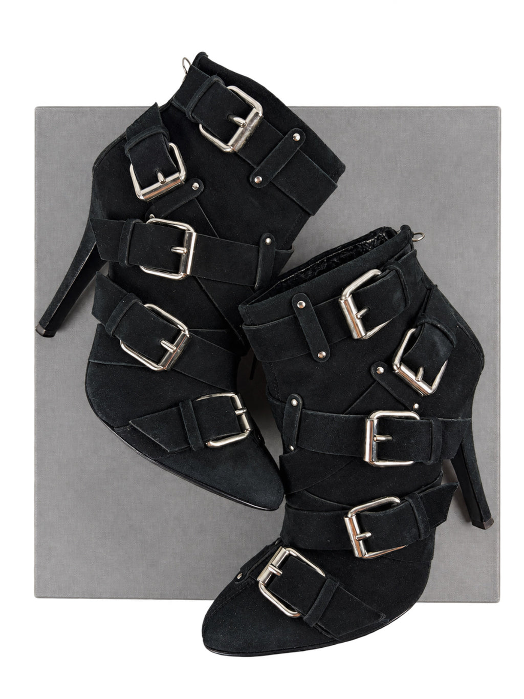 2009 BALMAIN x Giuseppe Zanotti suede ankle boots - size - eu 37 / us 7 / uk 4 - black
