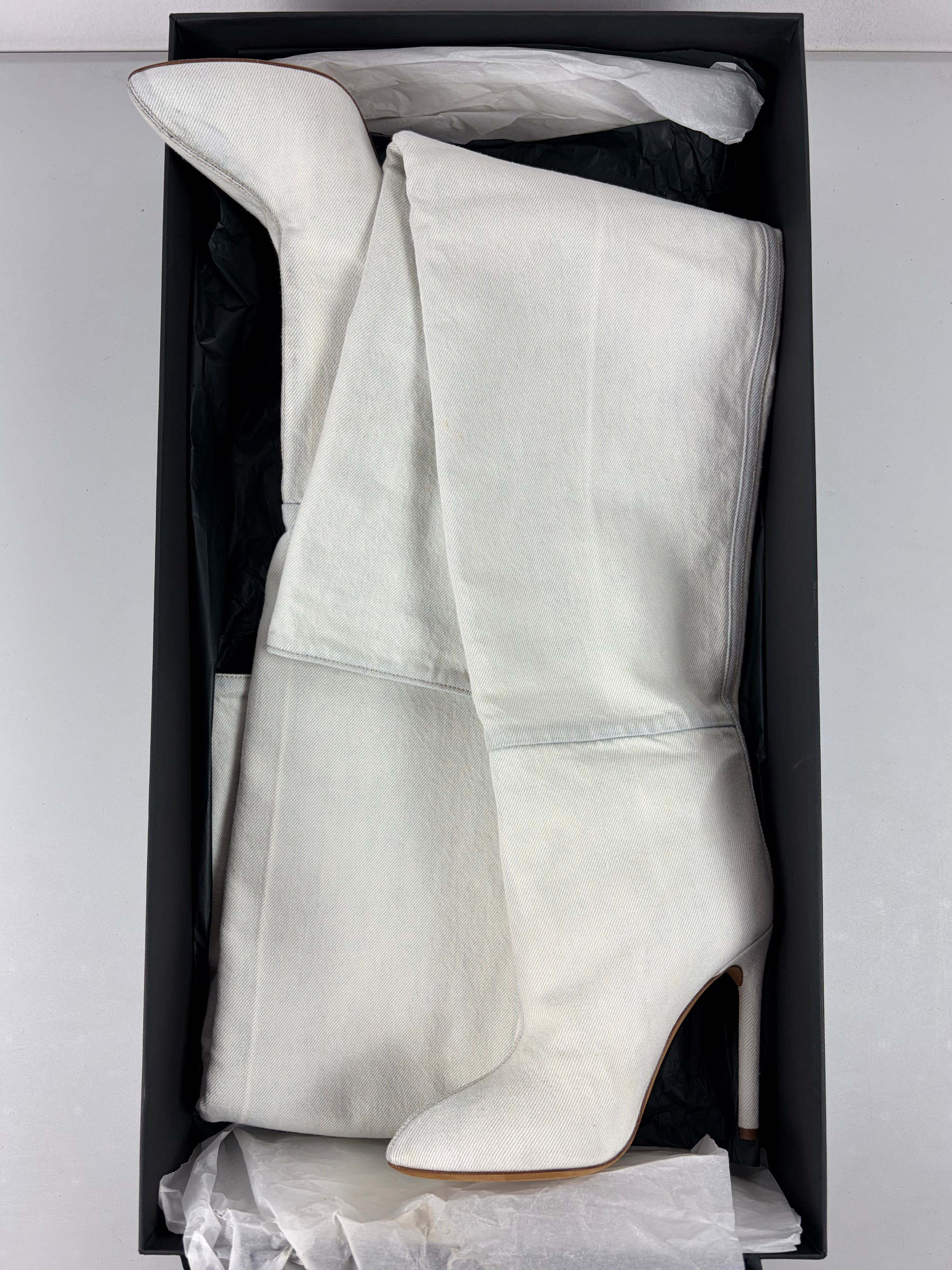 2016 Kanye West's YEEZY Season 4 bleached denim boots - eu 38 - white