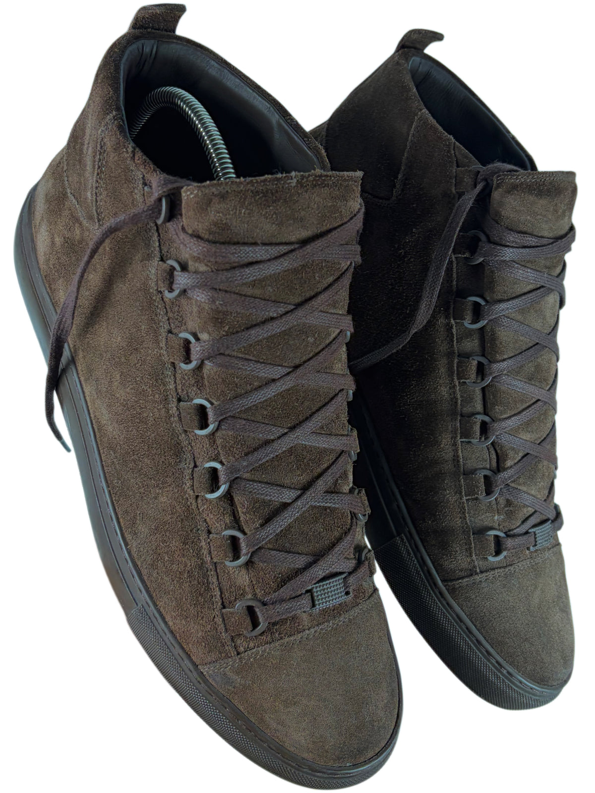 Balenciaga arena brown suede high tops - eu 45 / us 12 - brown