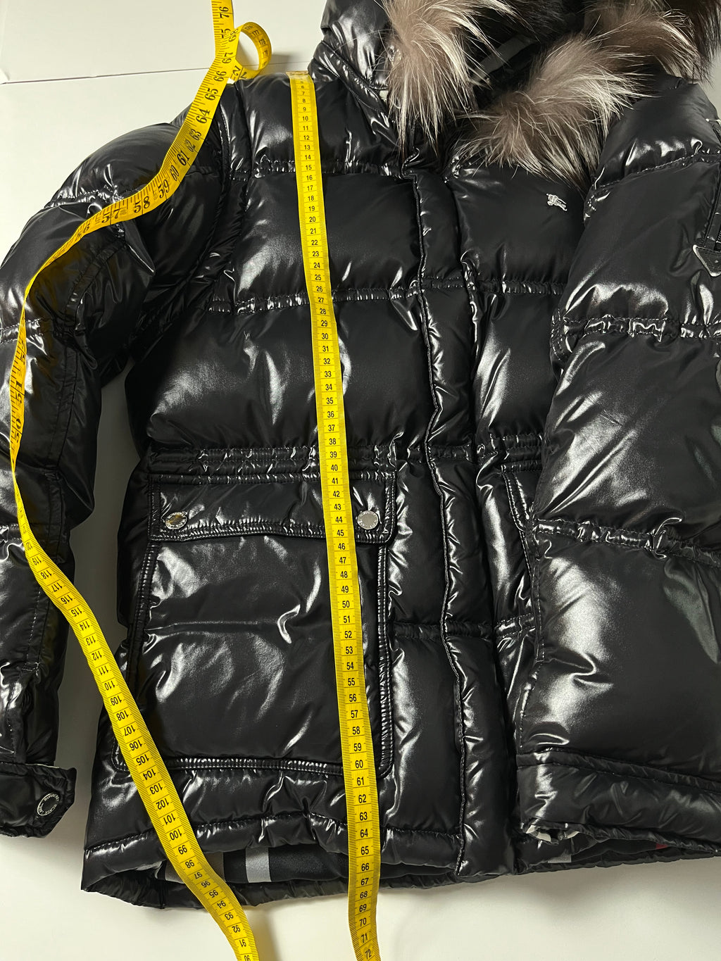 00’s BURBERRY made in Japan real fur down jacket (S/M) - black